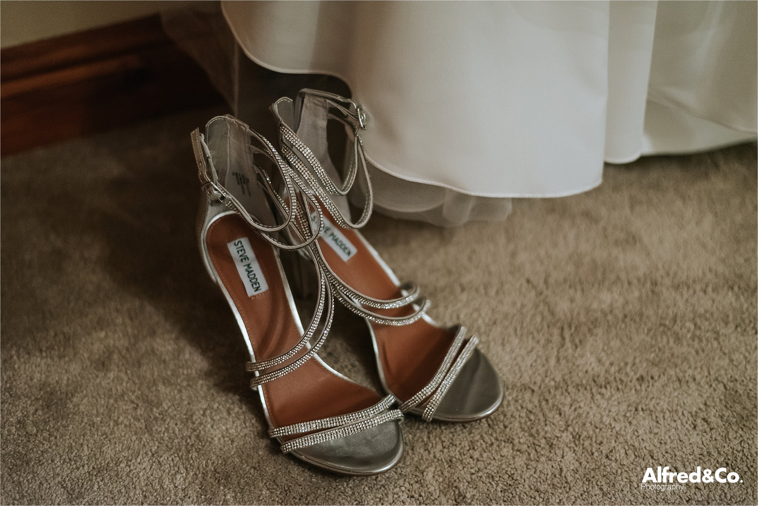 bridal shoes in room at beeston manor 
