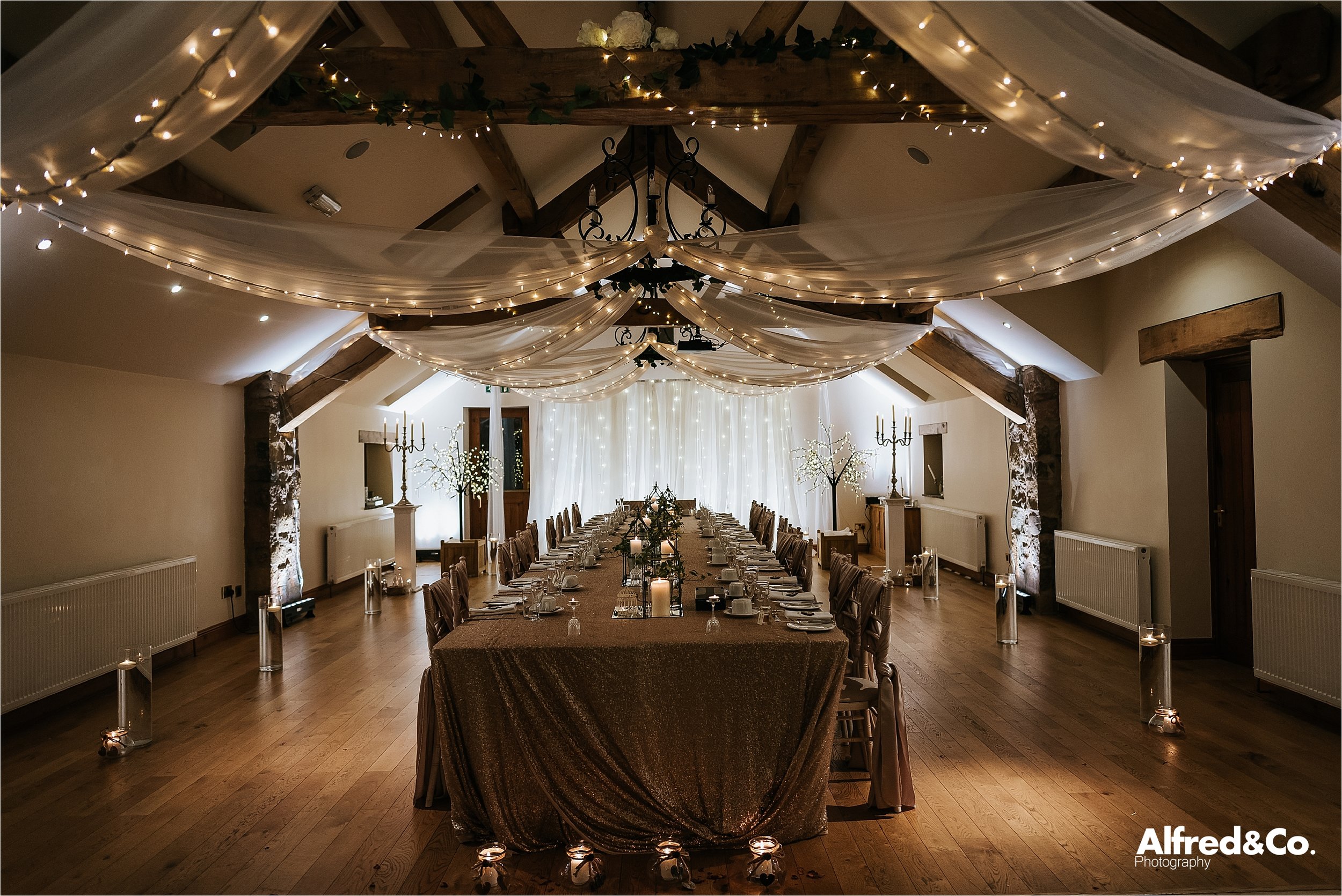 table set up for wedding in lancashire 