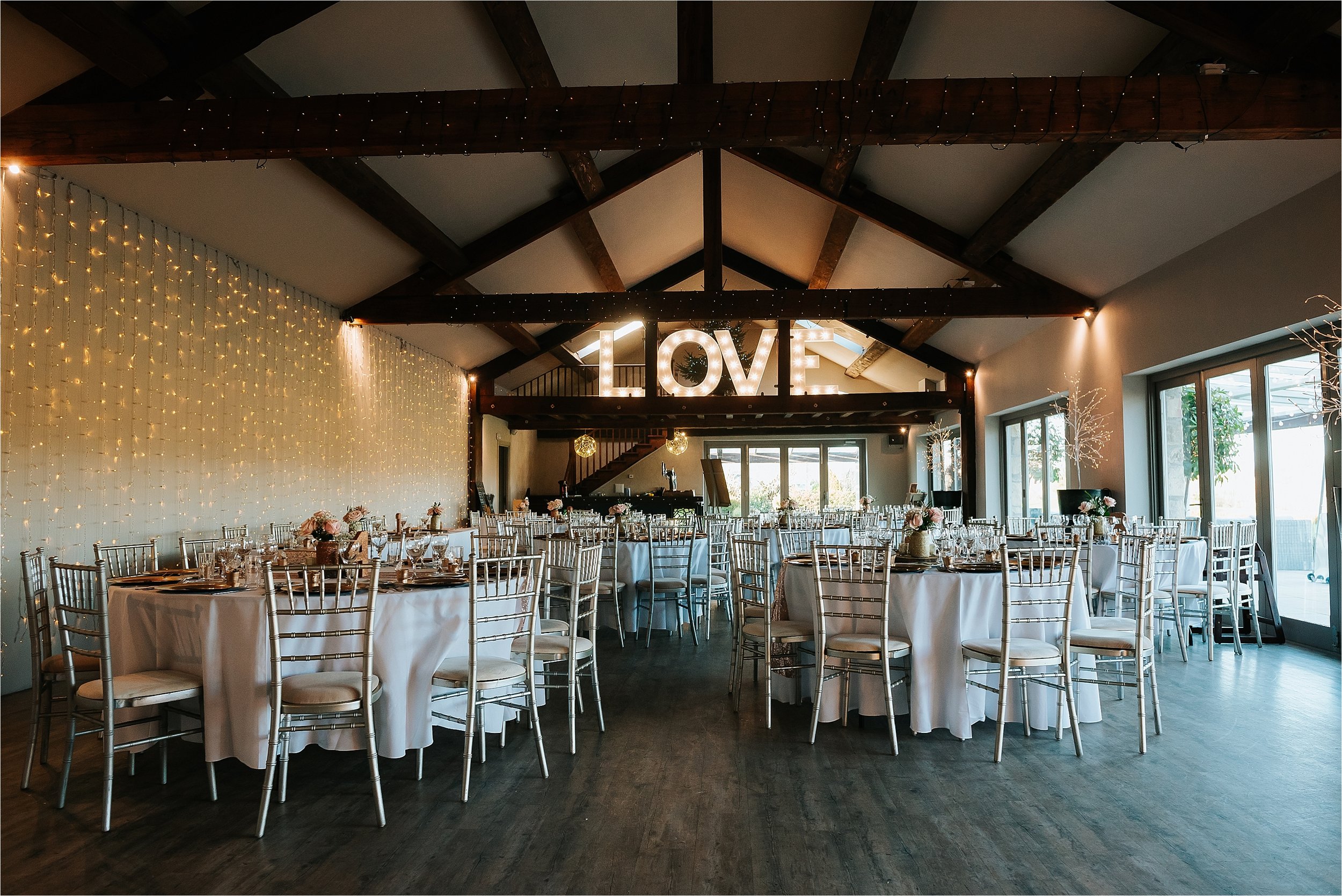 Inside of Yorkshire wedding barn 