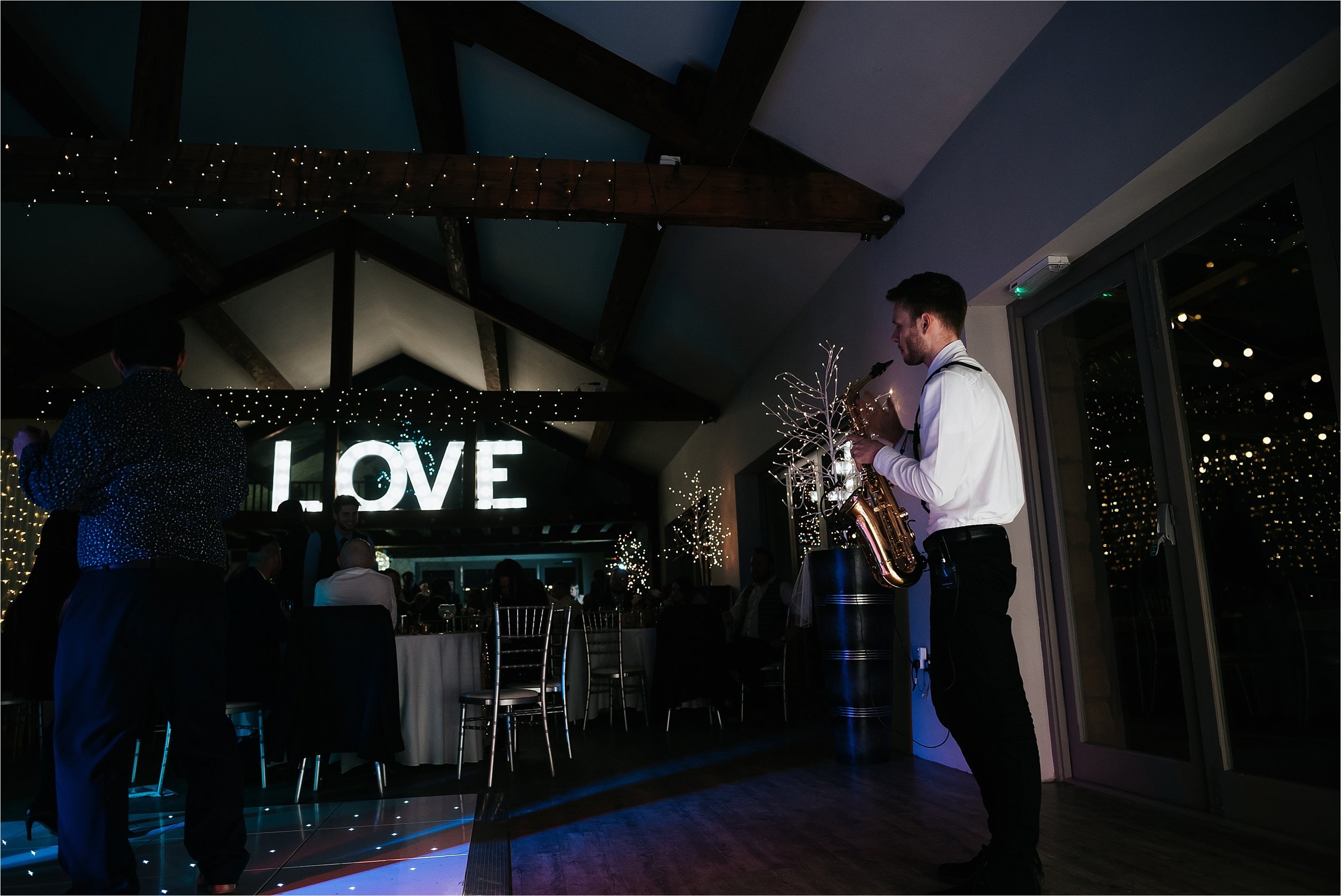 saxaphone player at wedding 