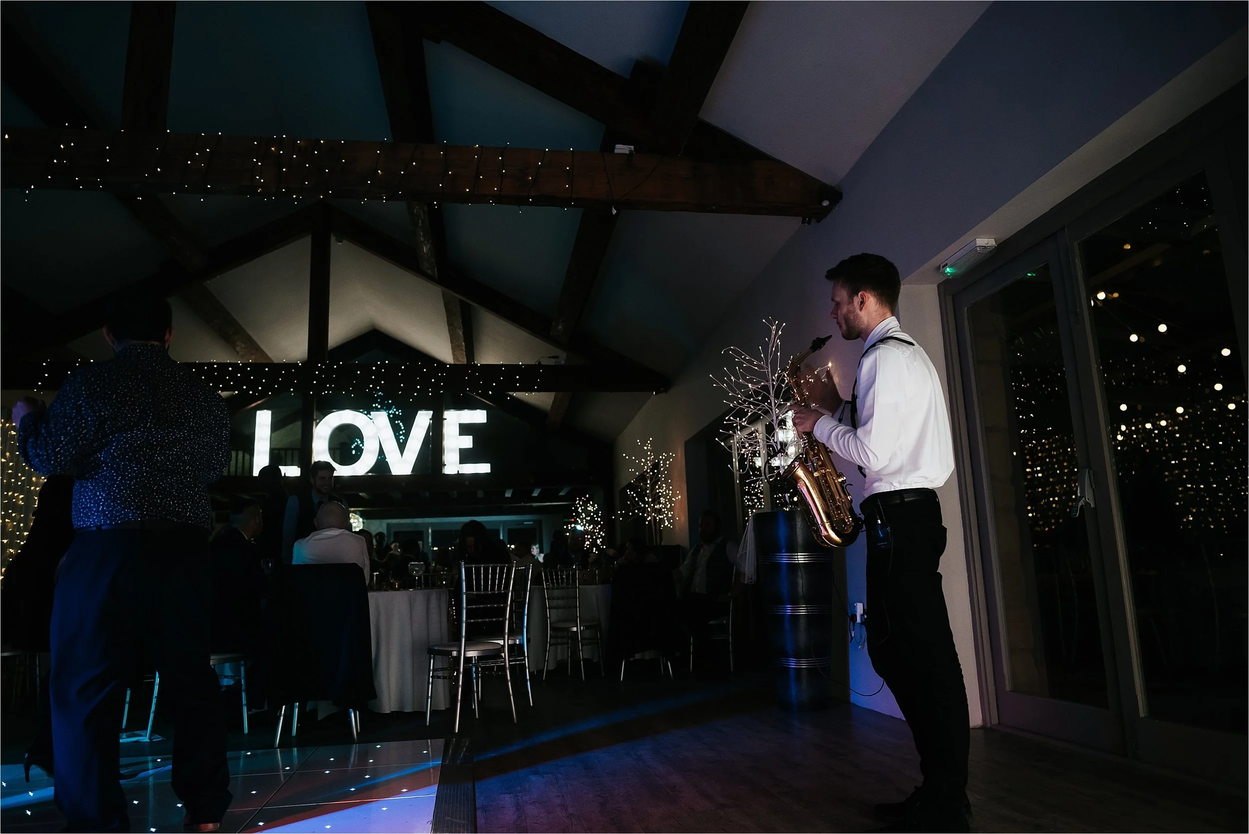 saxaphone player at wedding