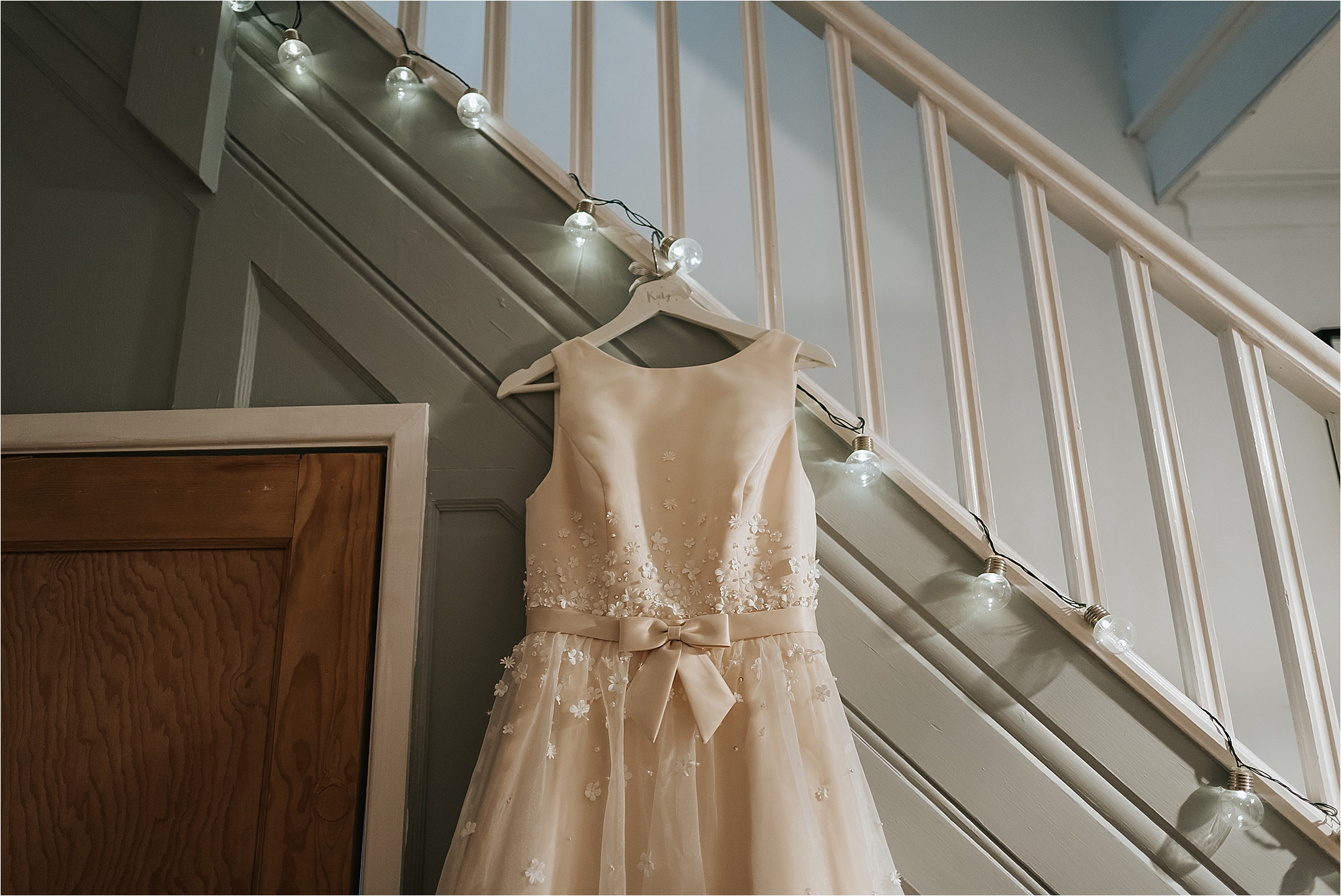 charlotte balbier wedding dress hung up