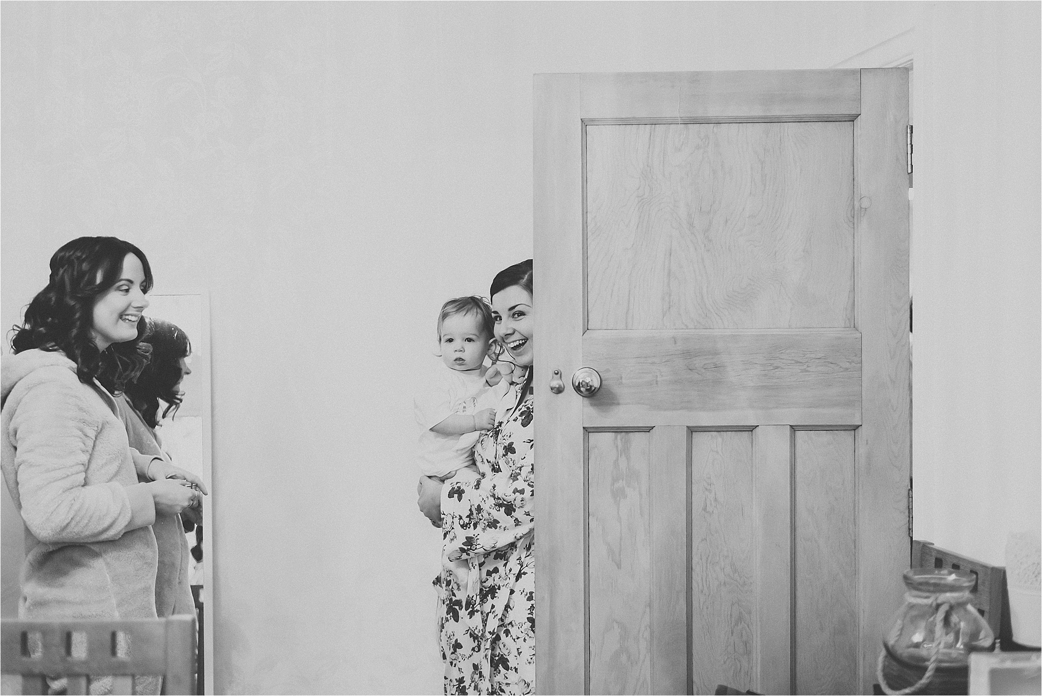 bridal party getting ready before wedding in cheshire