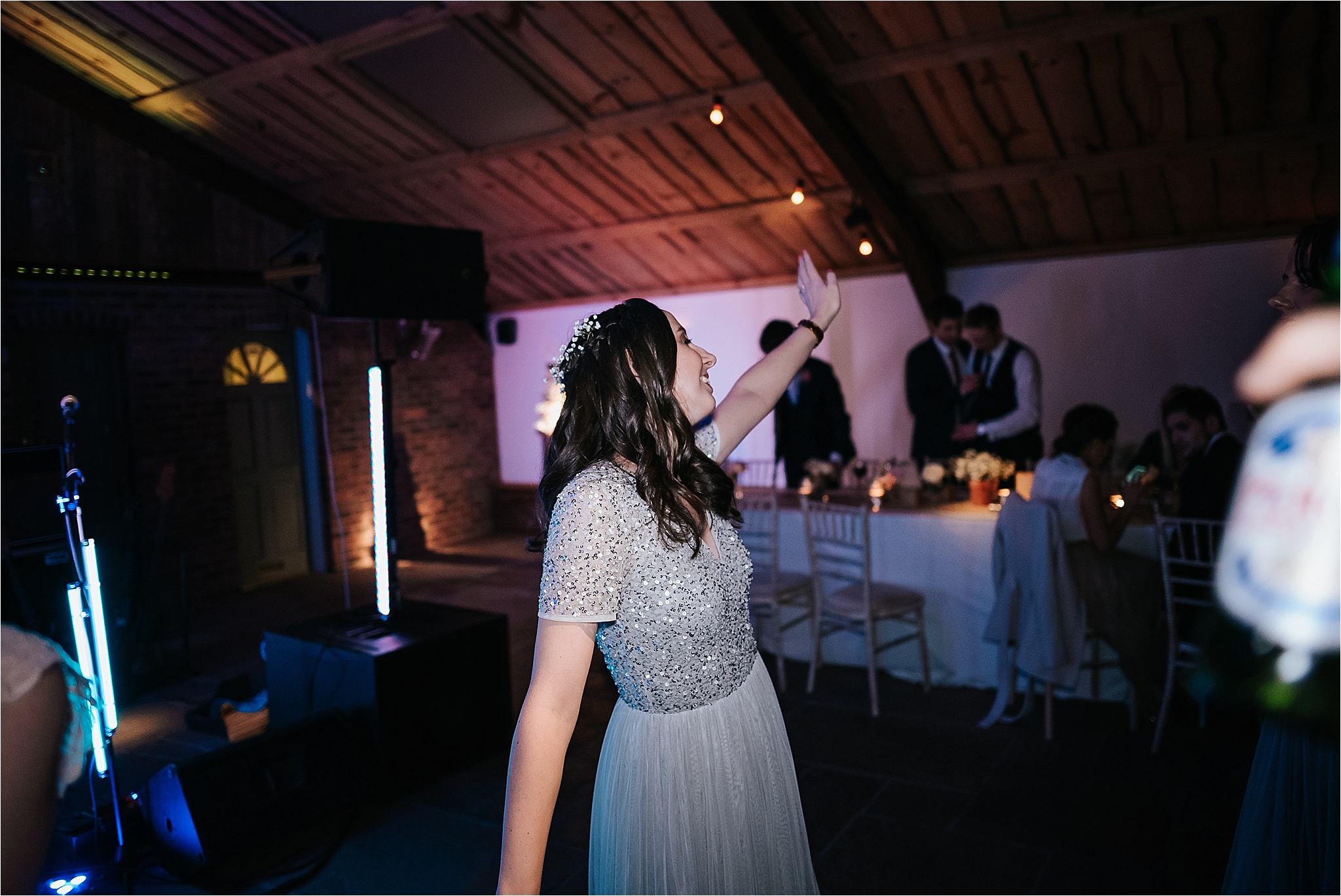 wedding party at owen house wedding barn, cheshire