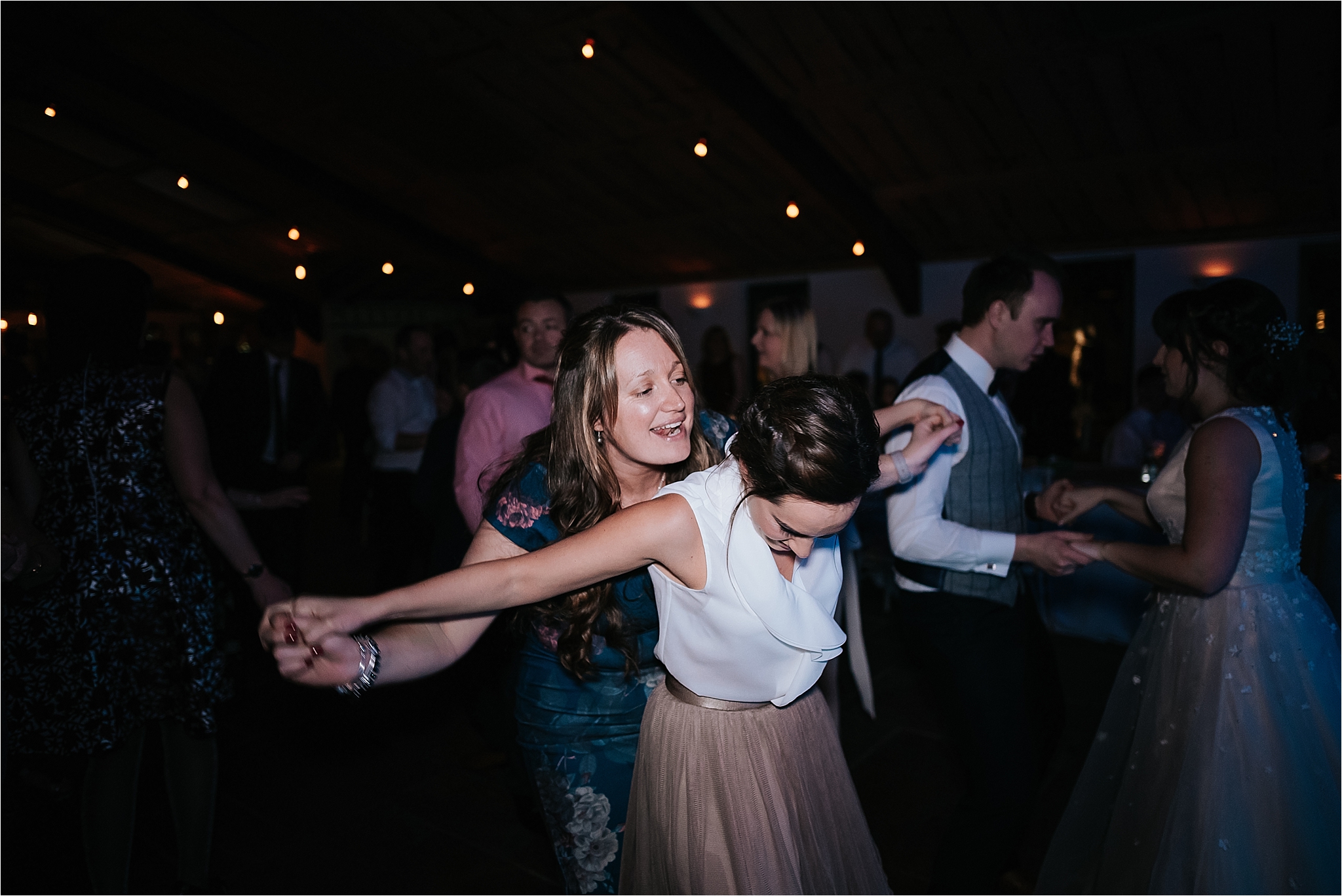 wedding party at owen house wedding barn, cheshire