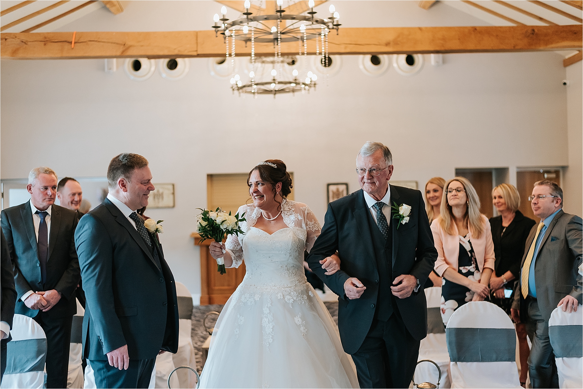 bride arrives at wedding