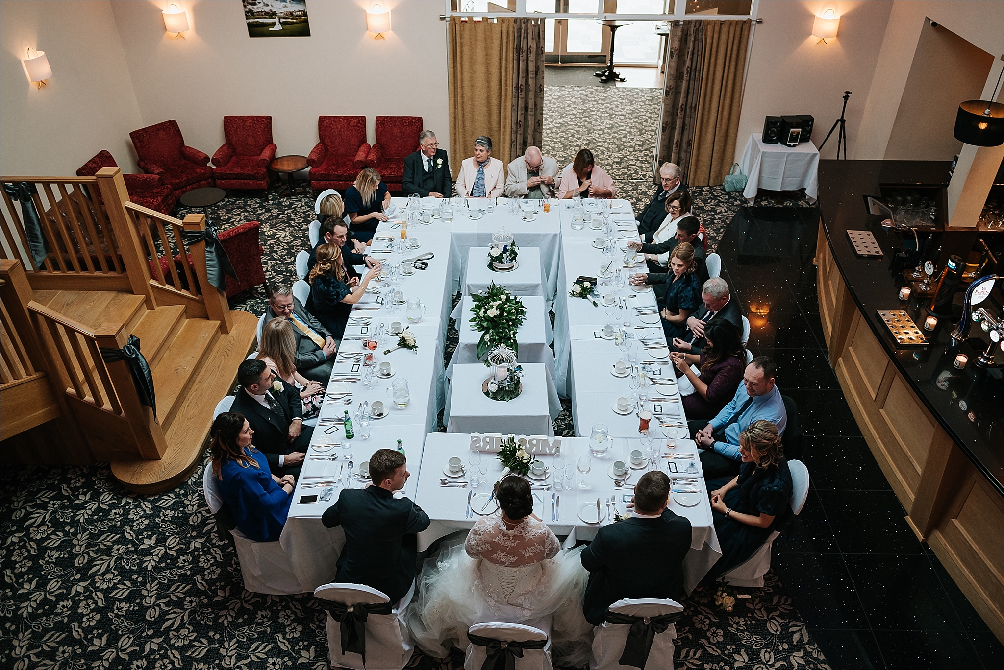 Intimate wedding breakfast at the villa
