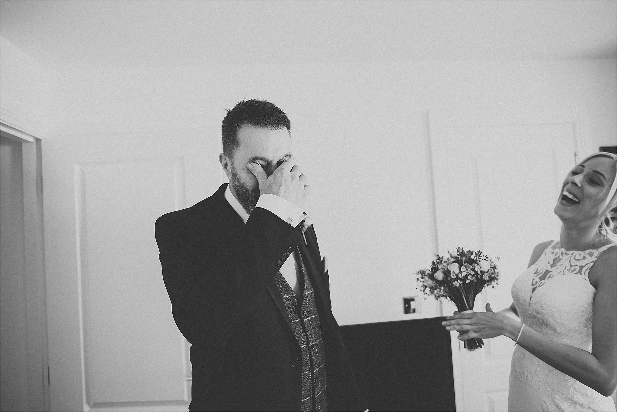 dad gets emotional when he sees bride
