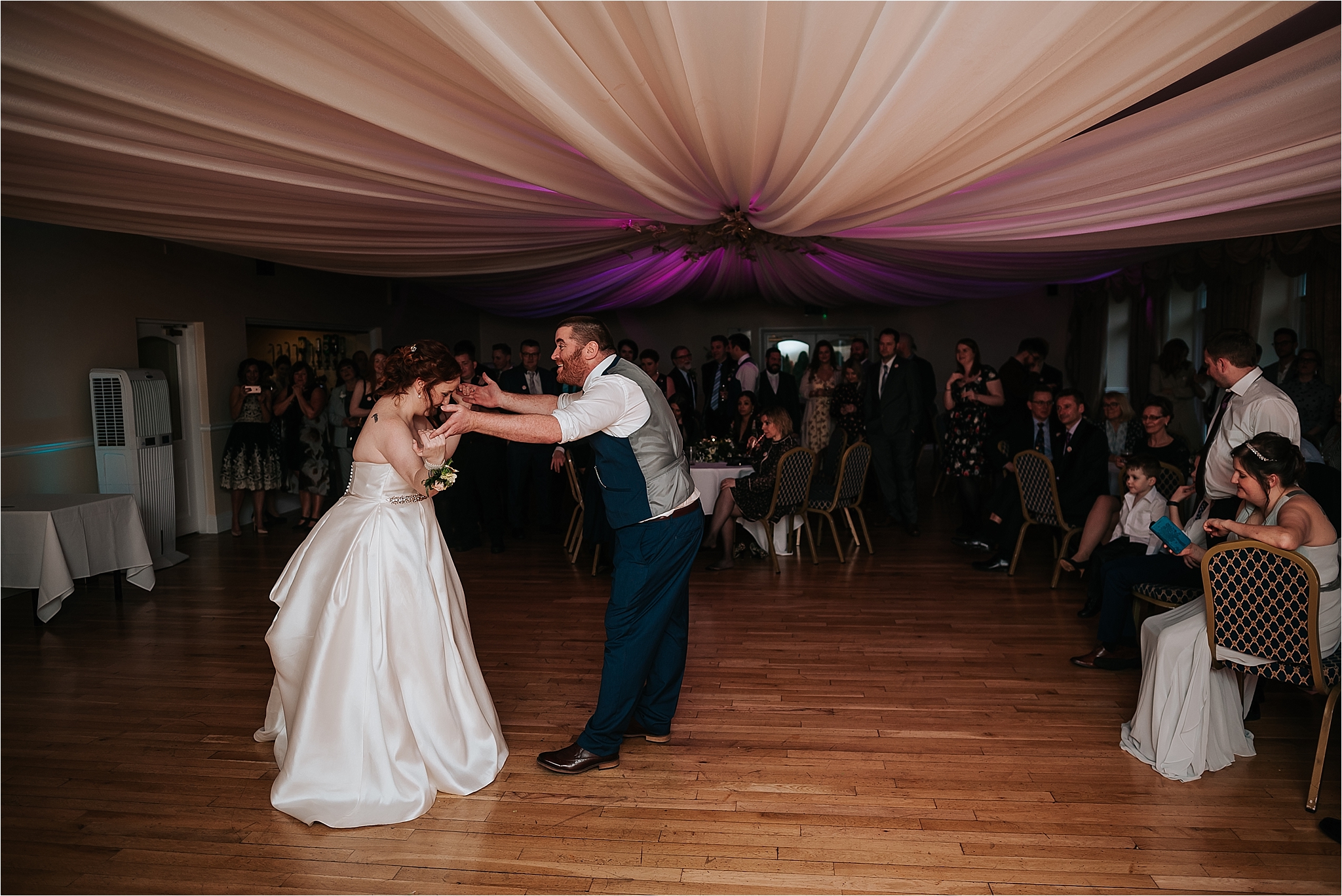 bride and groom share first dance 