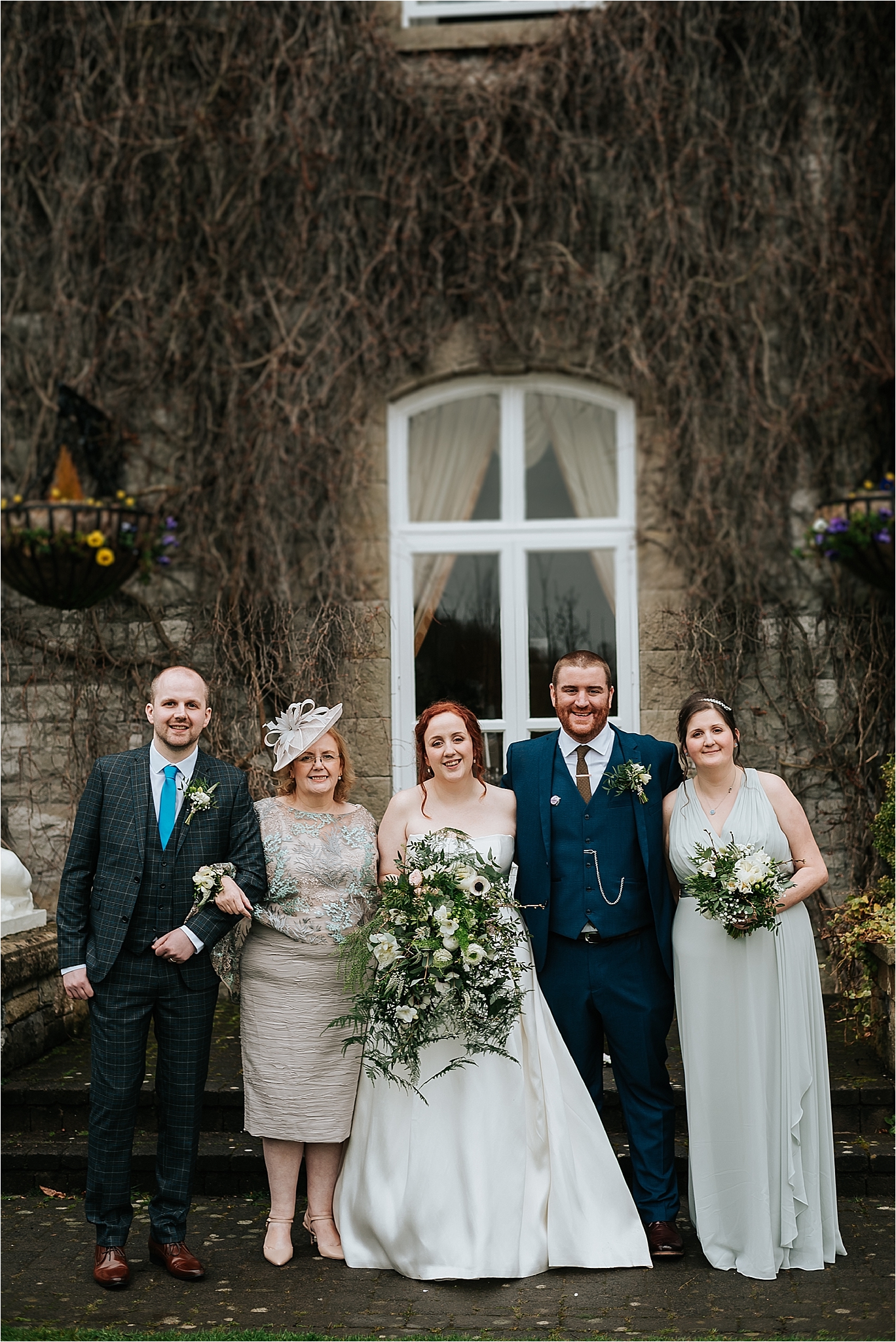 family portrait at grange hotel wedding 