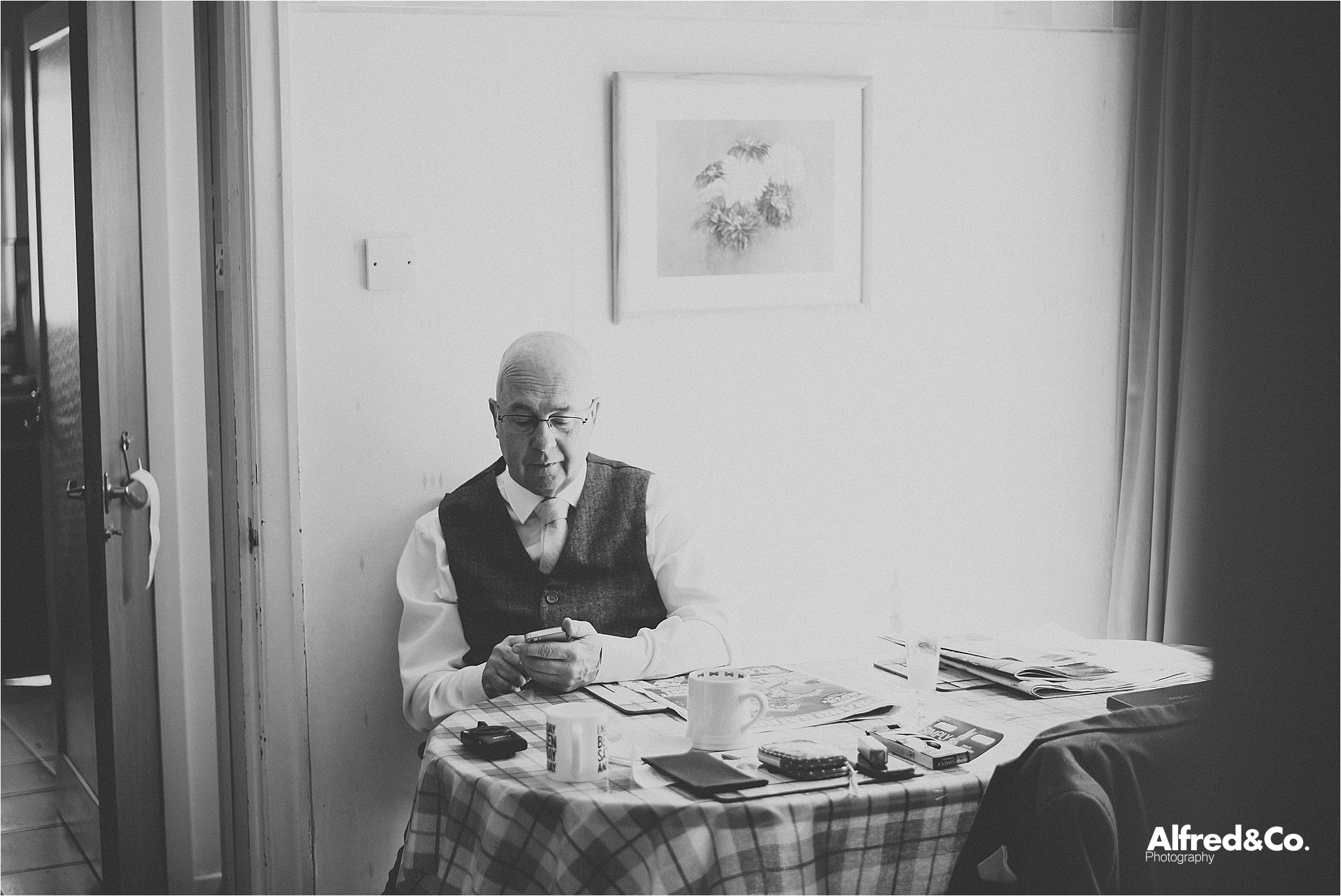 father of the bride writing his speech 