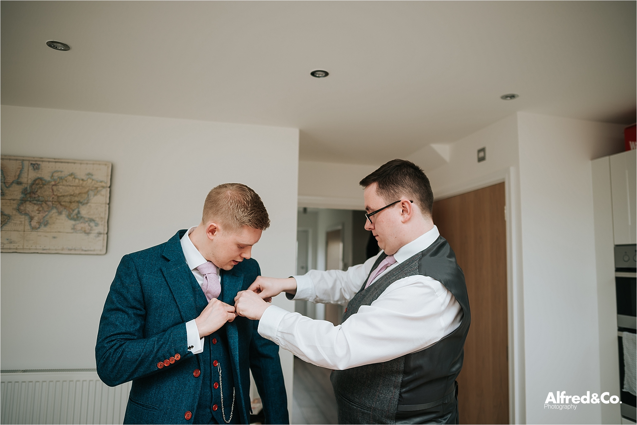 groomsmen getting ready for wedding 