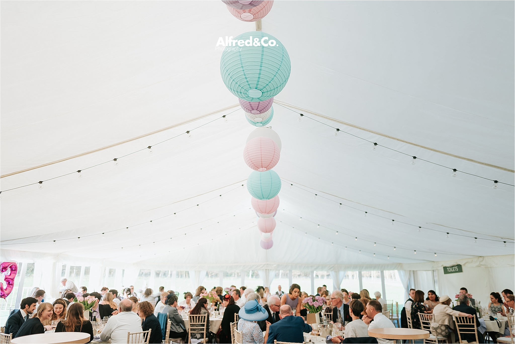 pastel colours decorating speke hall wedding pavilion