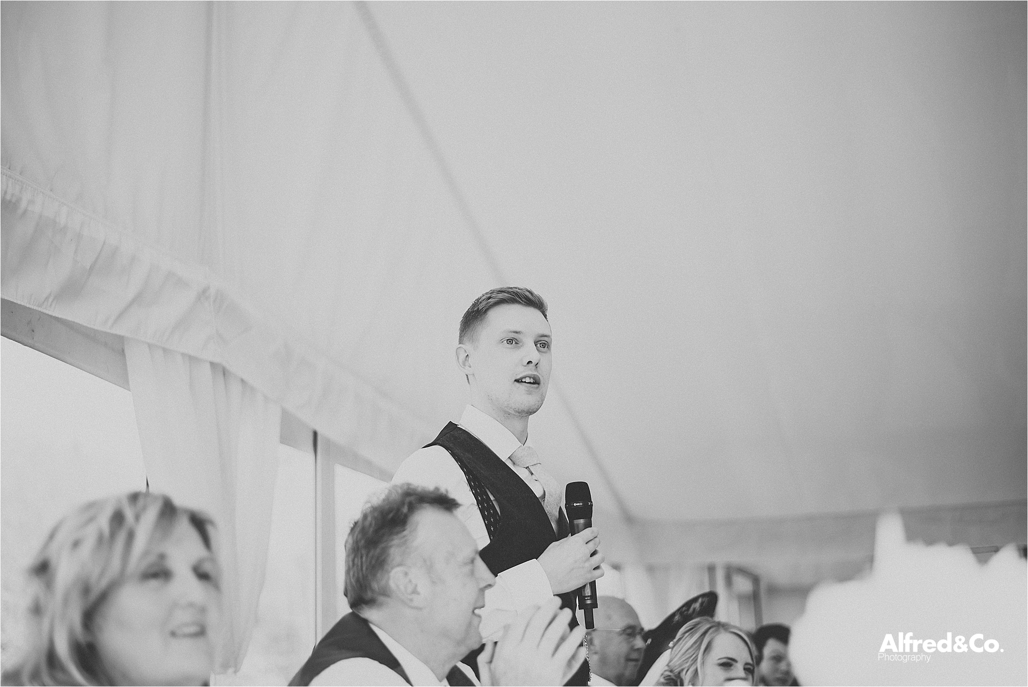 groom doing speeches 