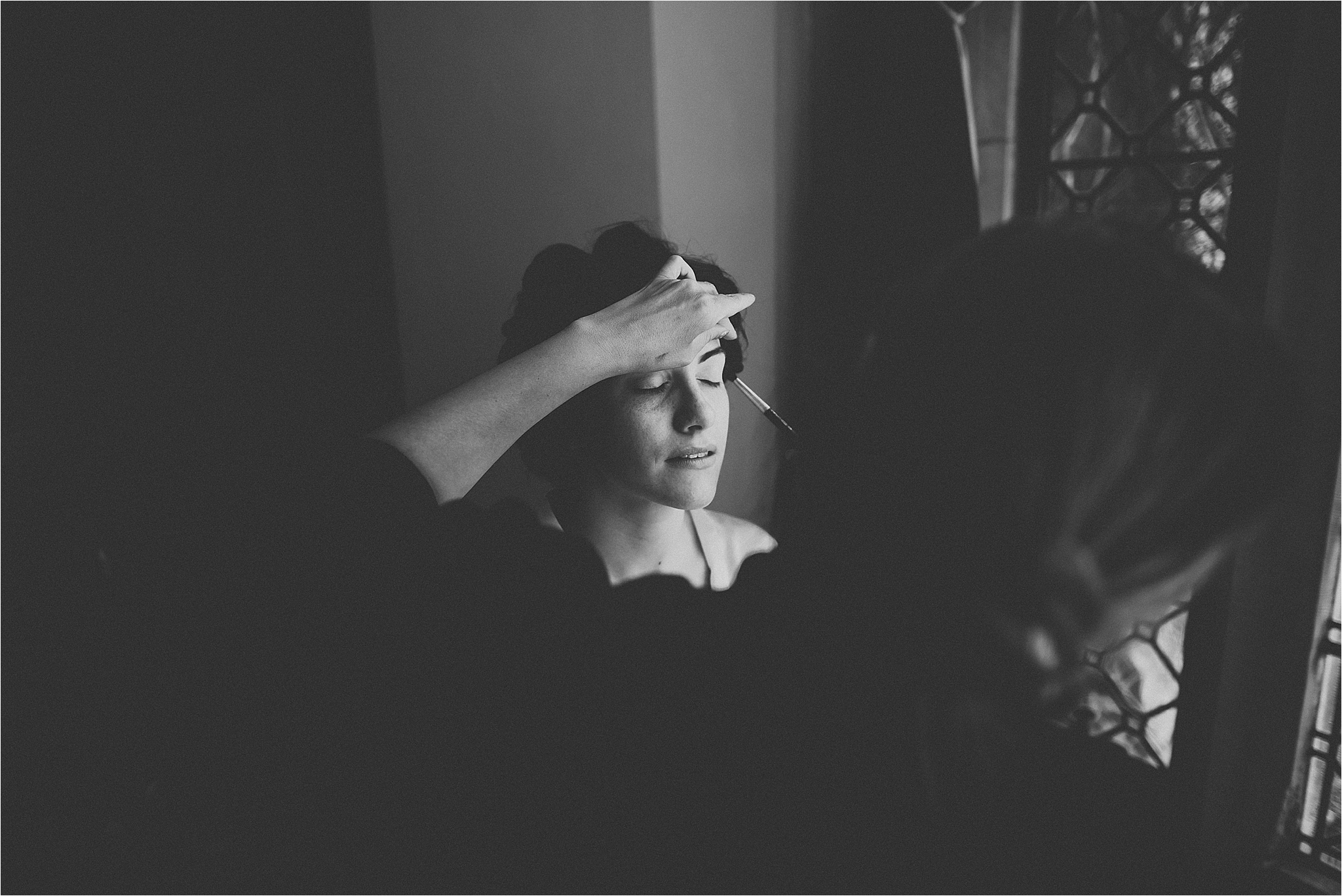 bride getting ready for boho wedding