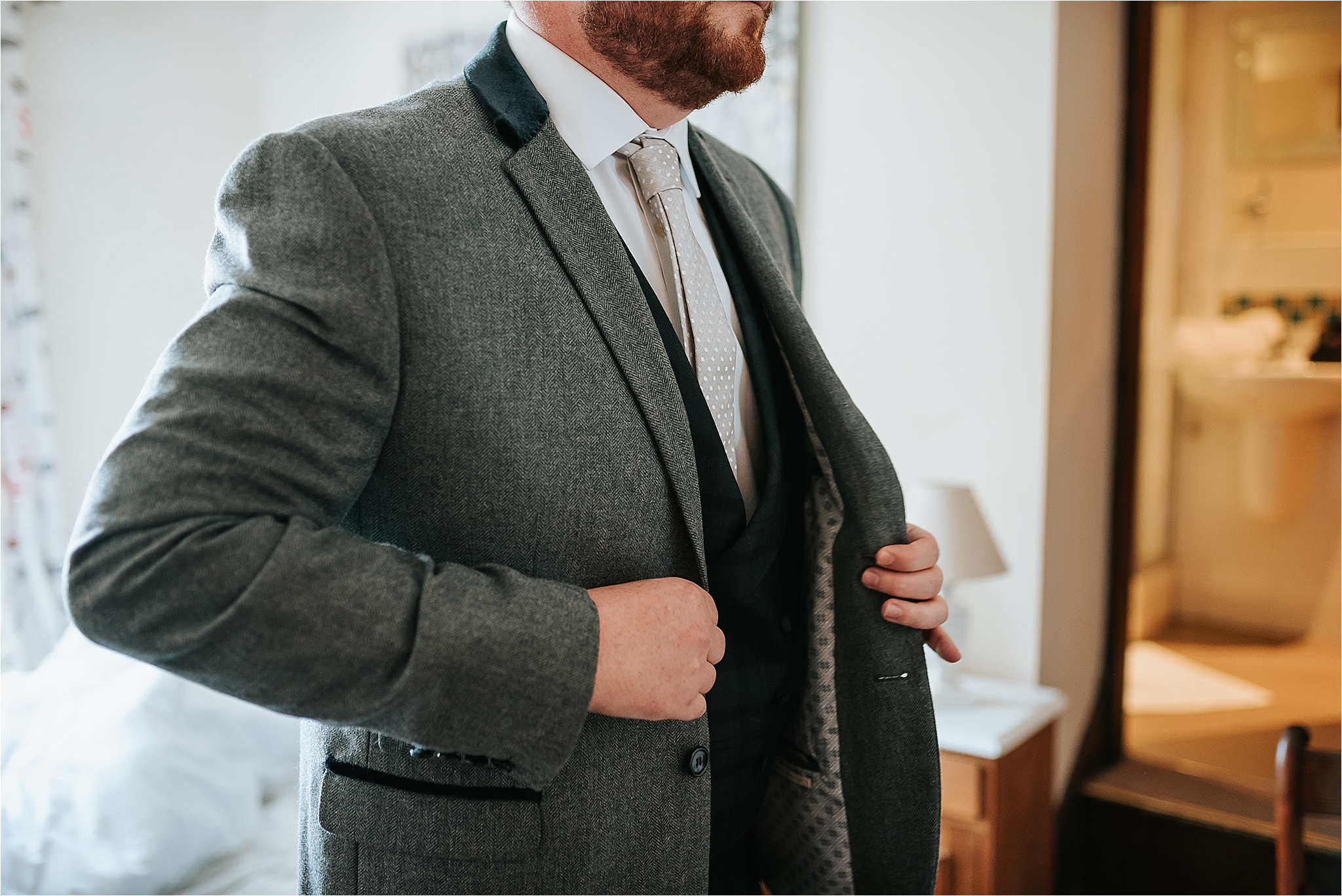 groom gets dressed