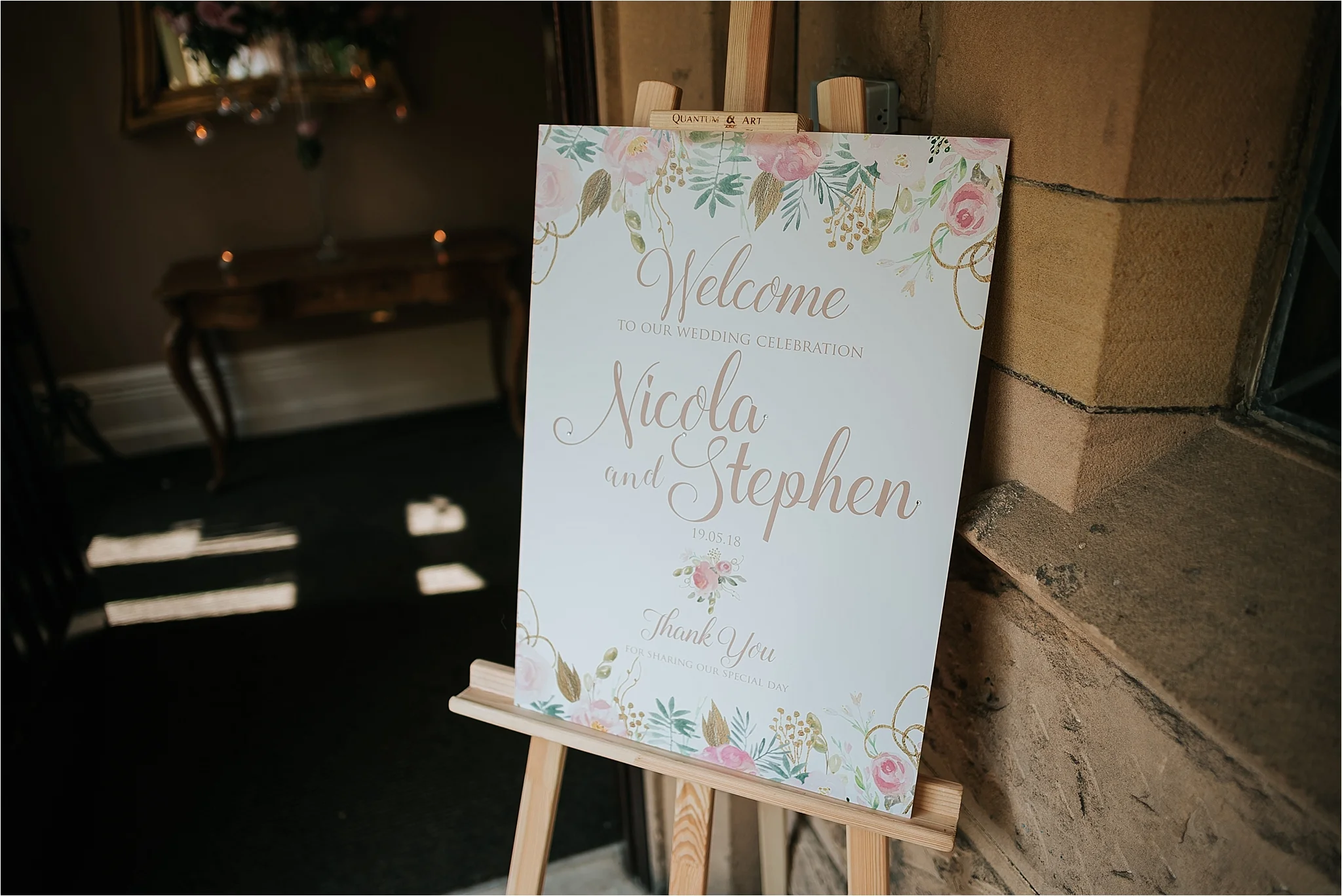 floral wedding sign
