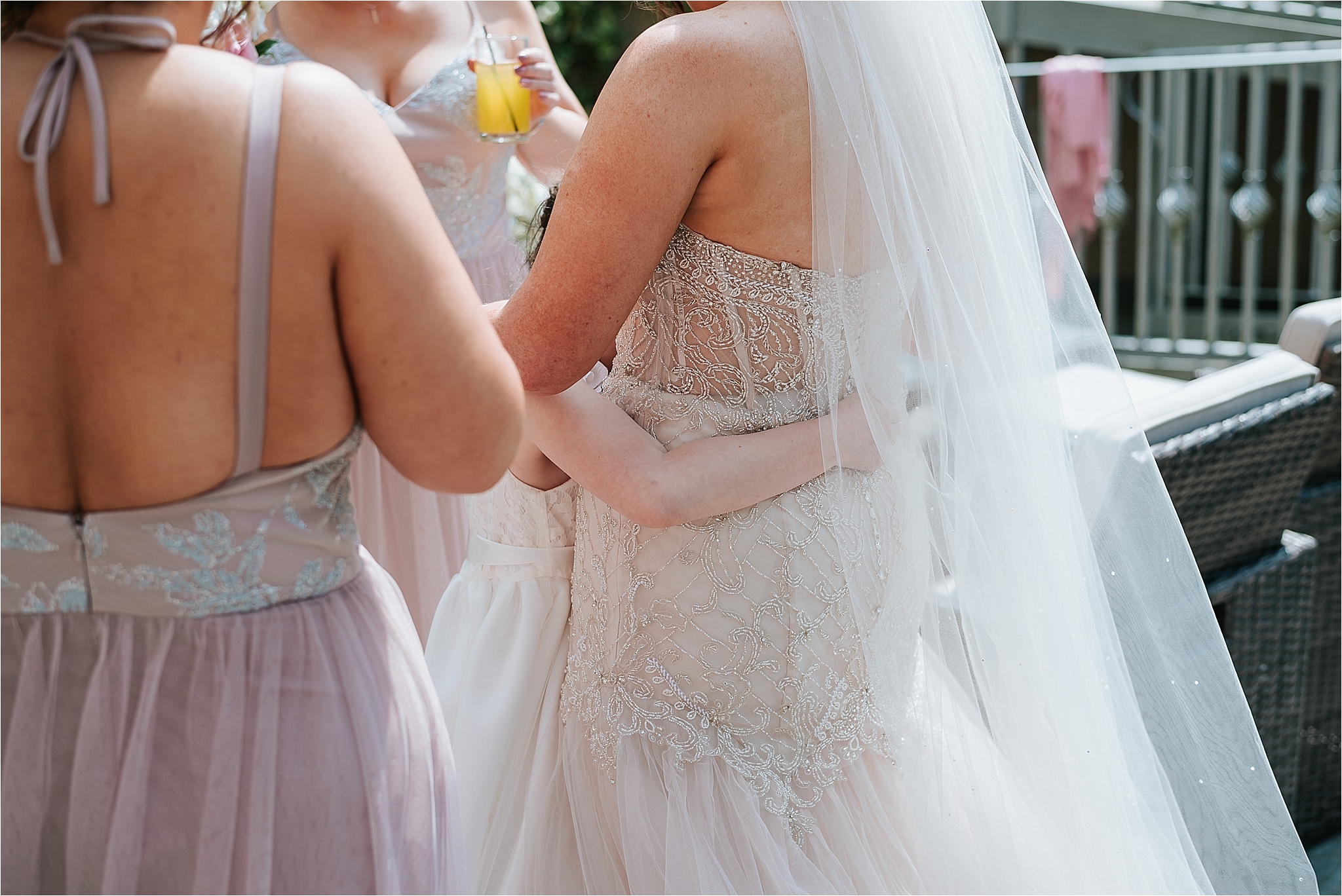 back of brides dress