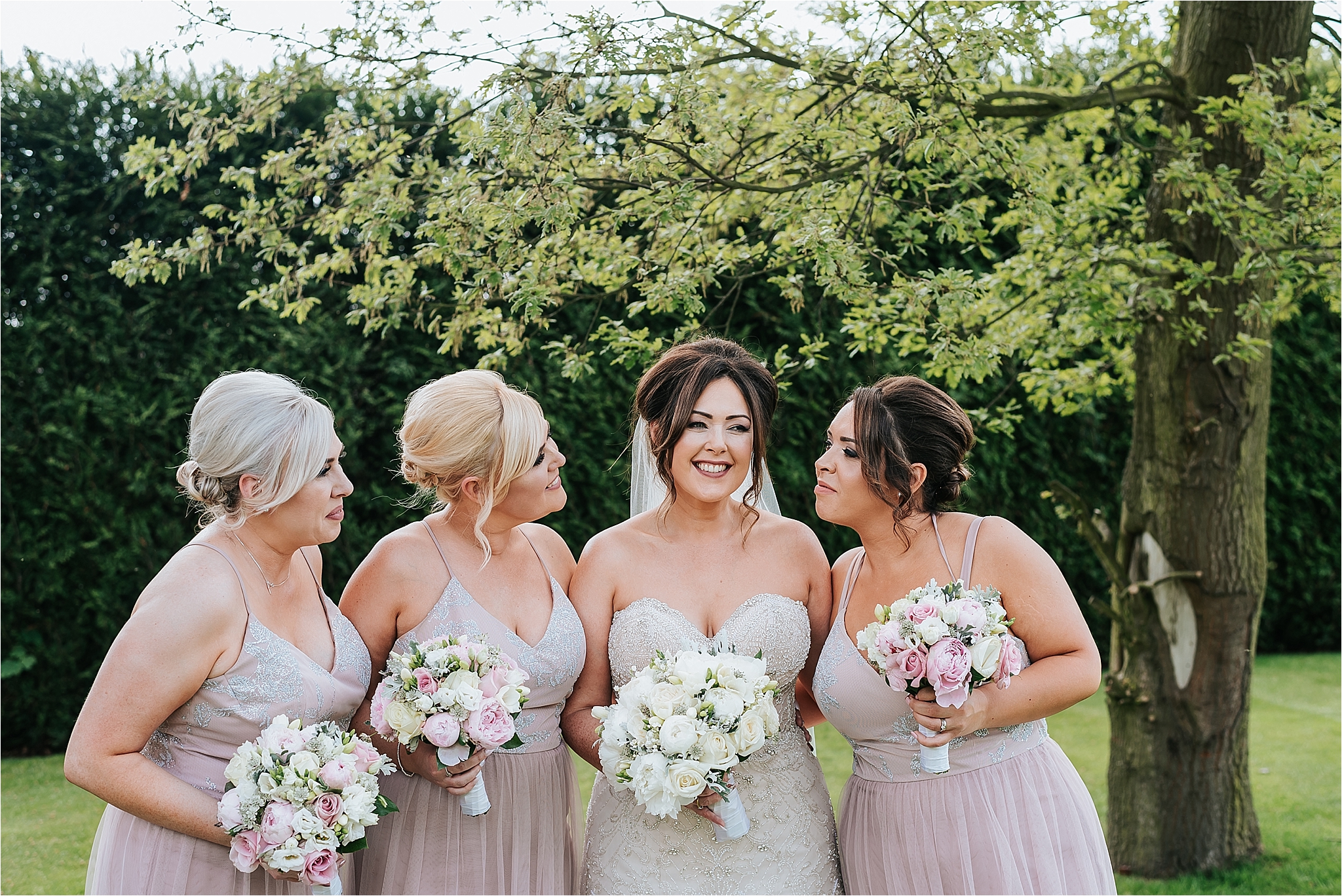 bridesmaids at west view summer wedding