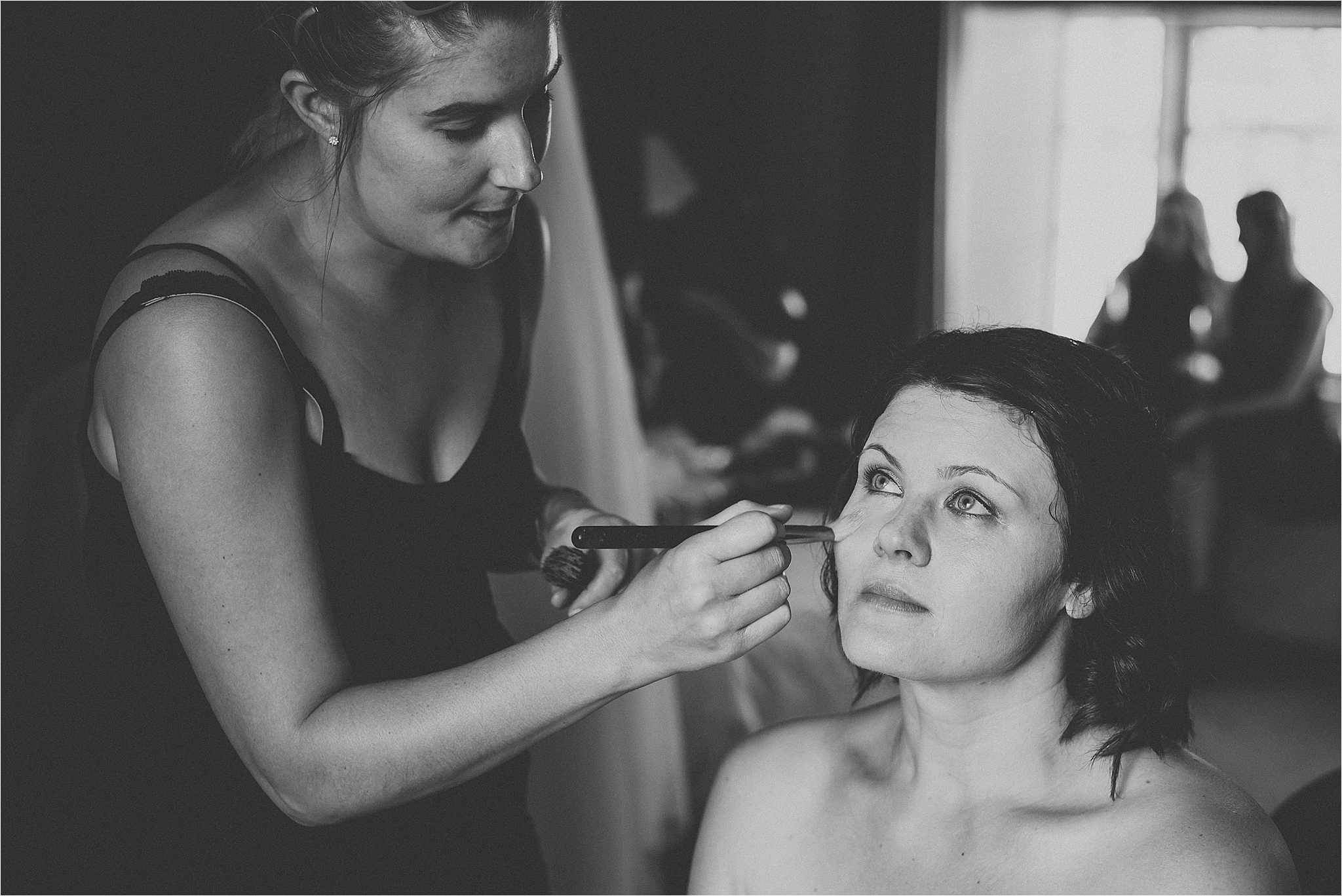 Bride gets her make up done by Rebecca carla