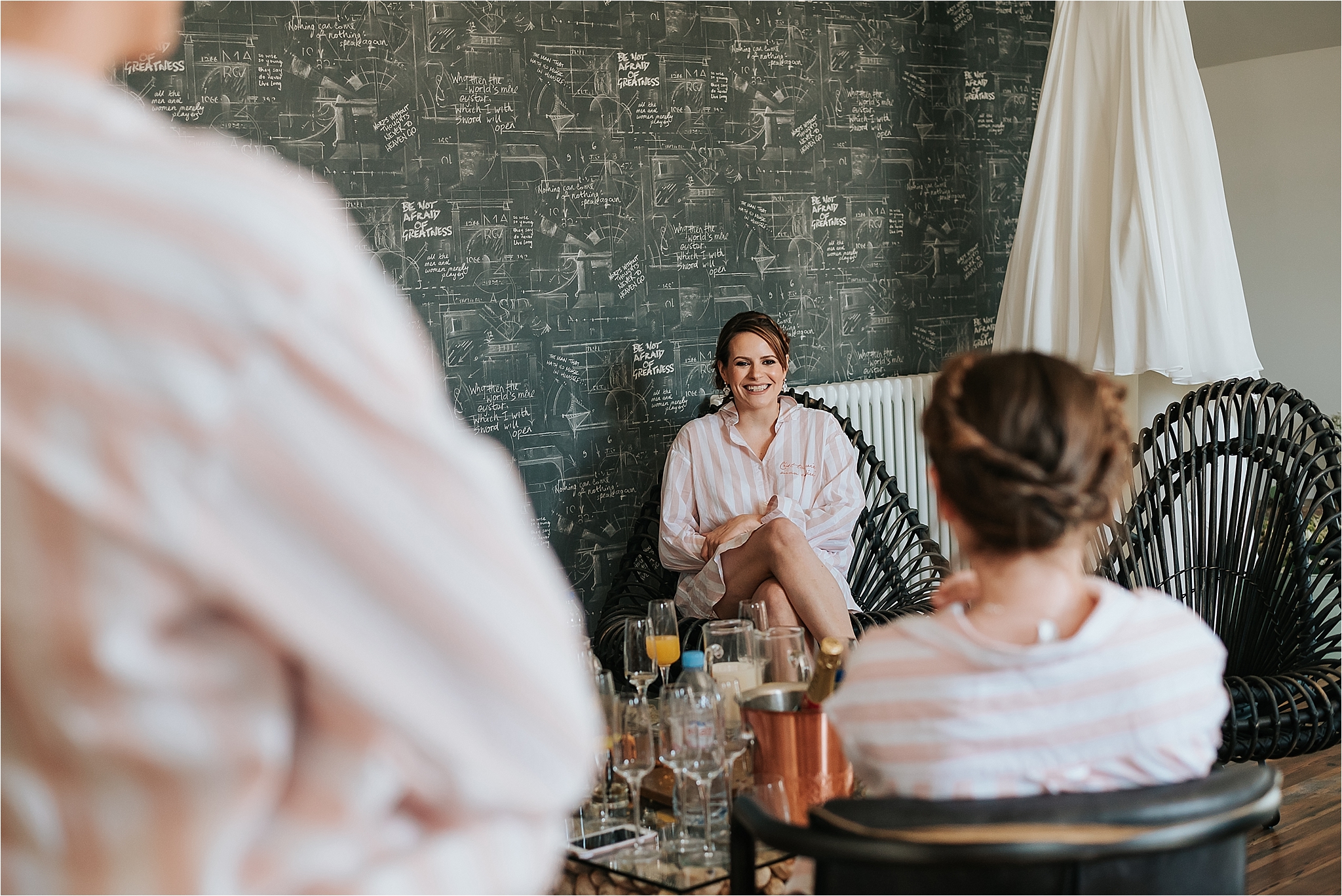 Bridesmaids in the penthouse at Holmes Mill 