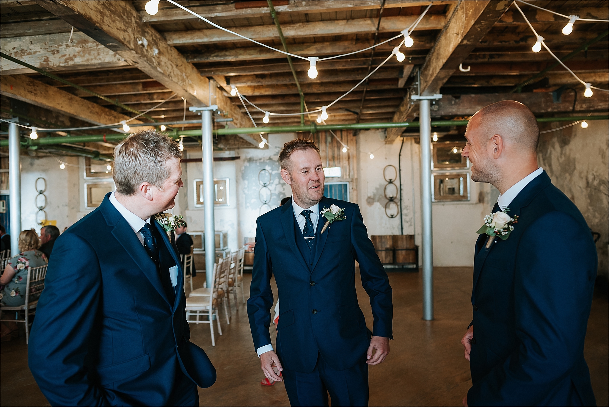 Groom and groomsmen at holmes mill wedding 