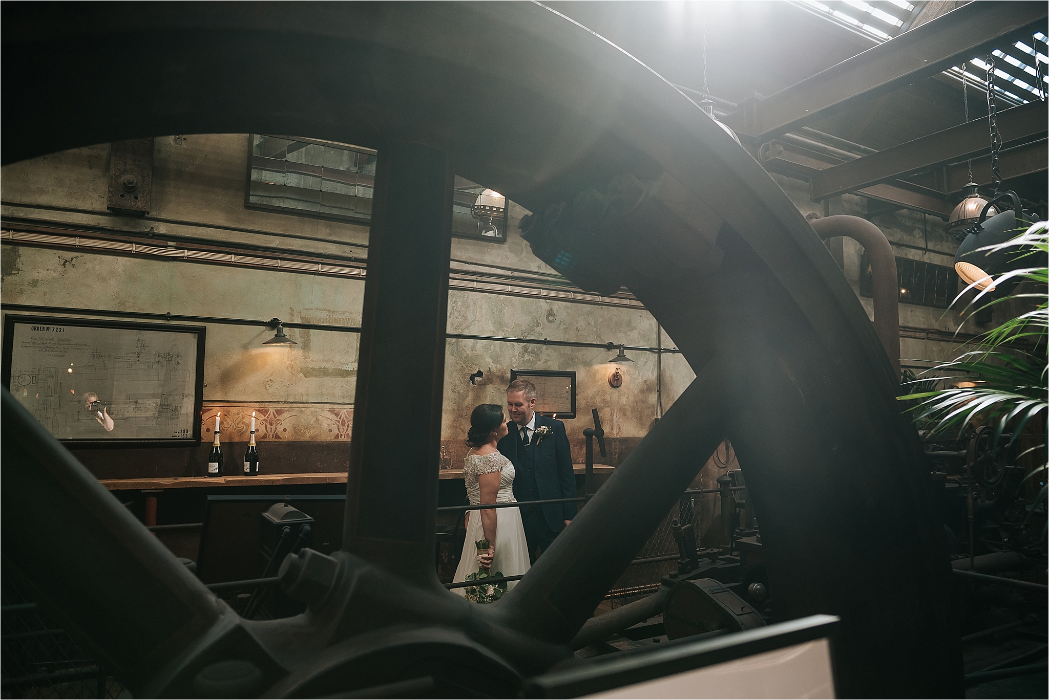 Wedding in Engine Room at Holmes Mill 