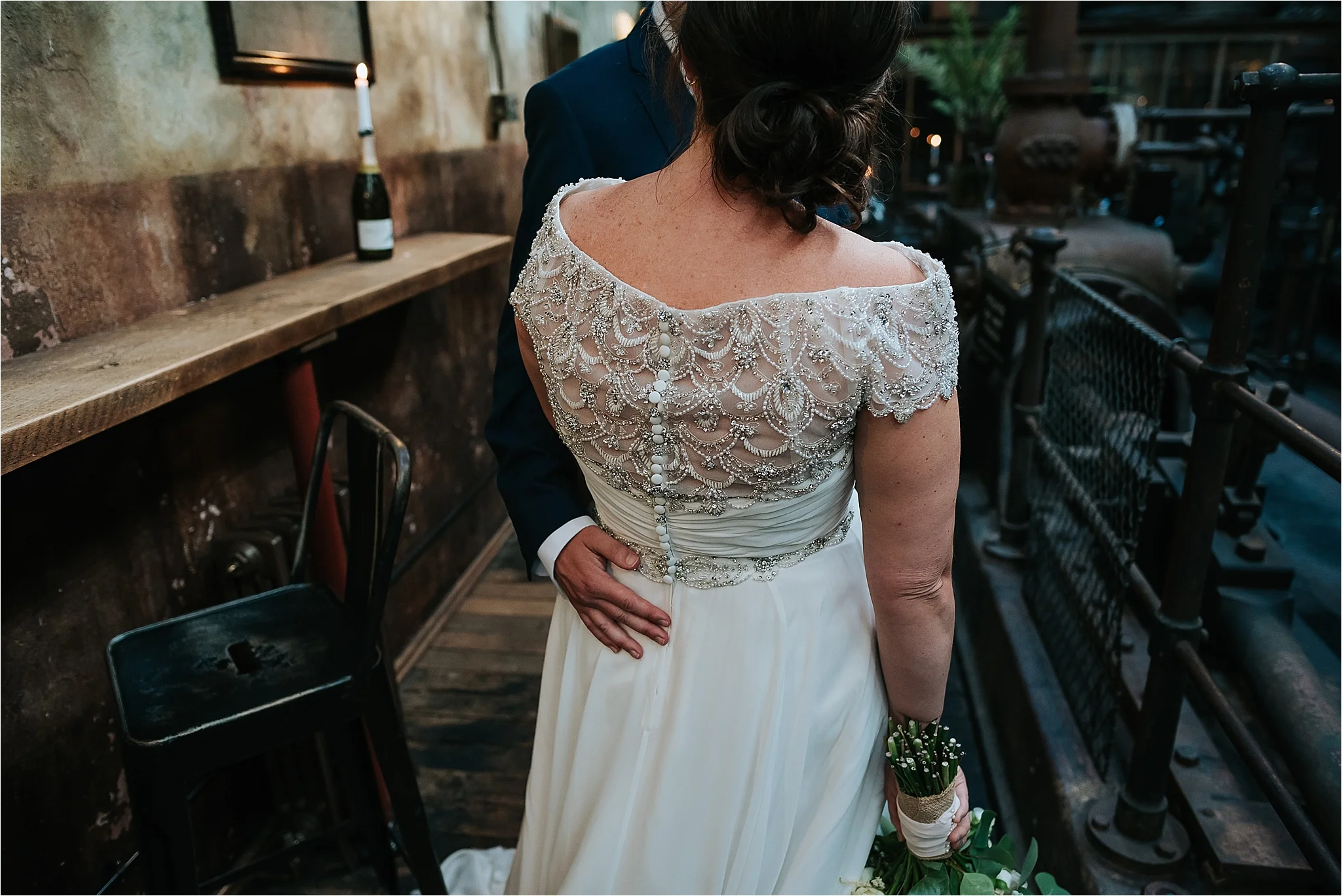 Wedding at Holmes Mill in the engine room