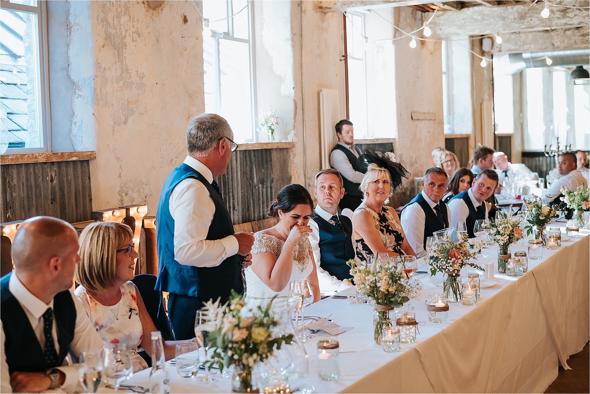 Wedding speeches at Holmes Mill in the Ribble Valley 