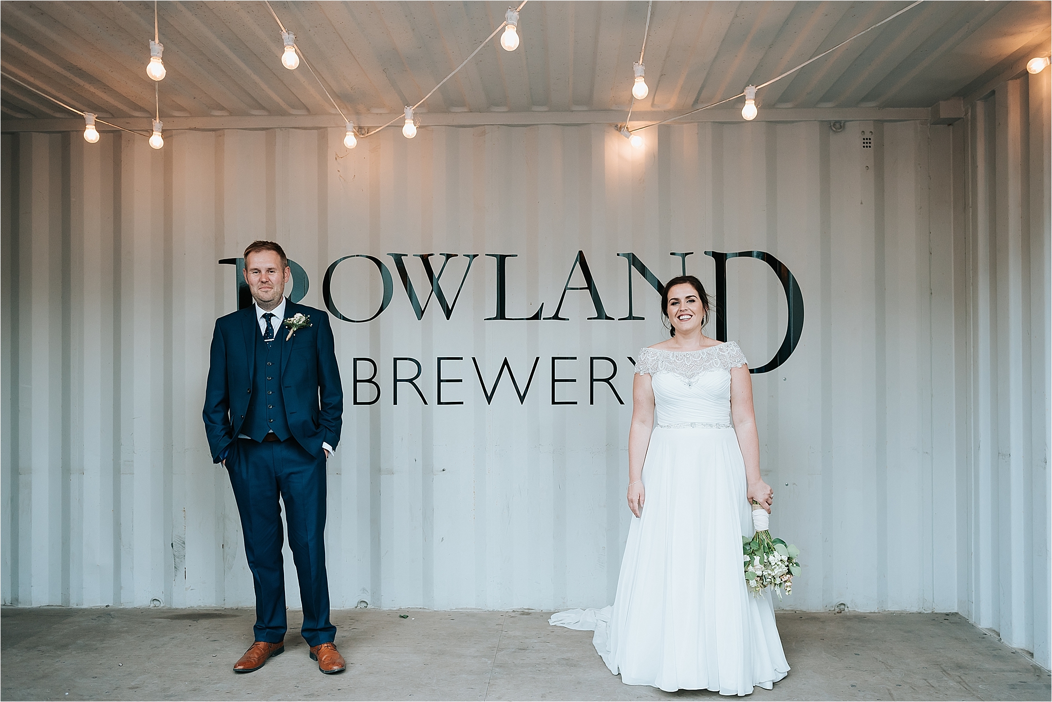 bride and groom in container at holmes mill wedding 