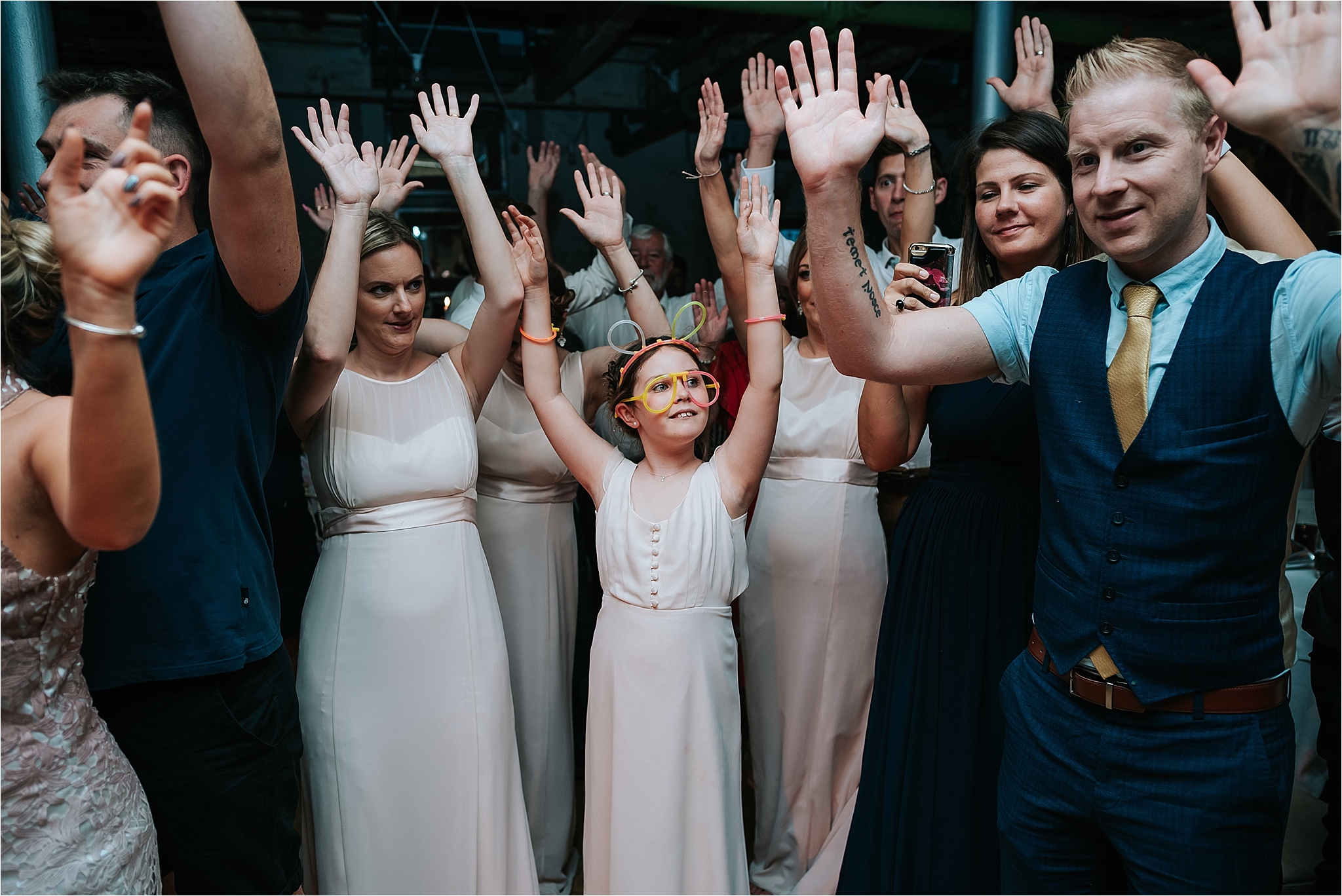 dancing at night at holmes mill wedding 