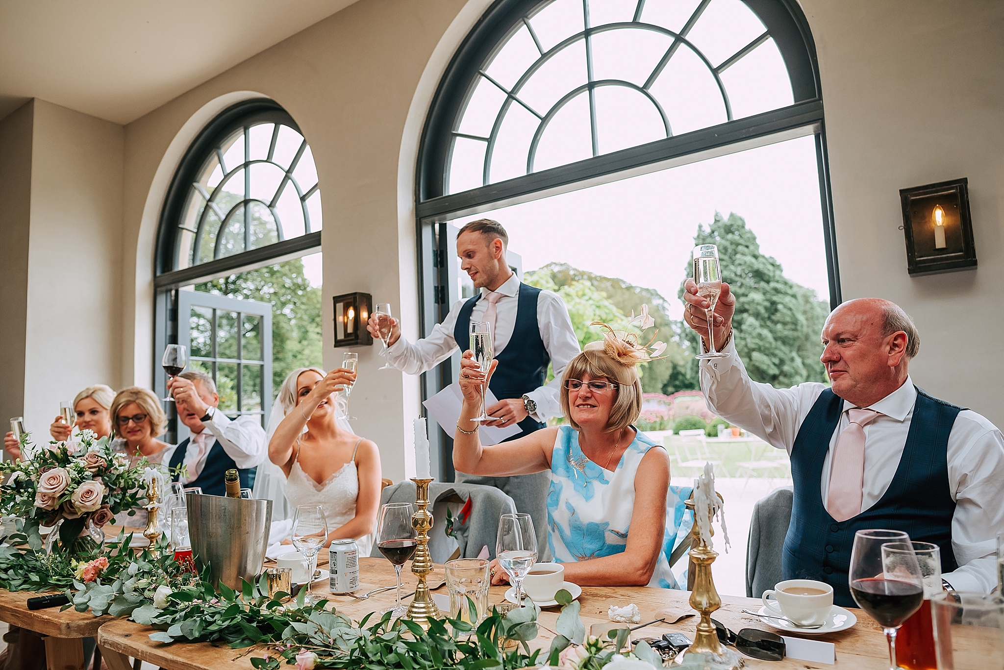 groom doing his wedding speech