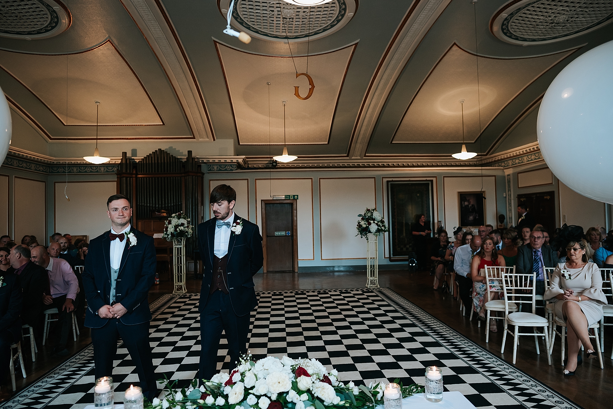 groom waiting for bride at st annes palace 