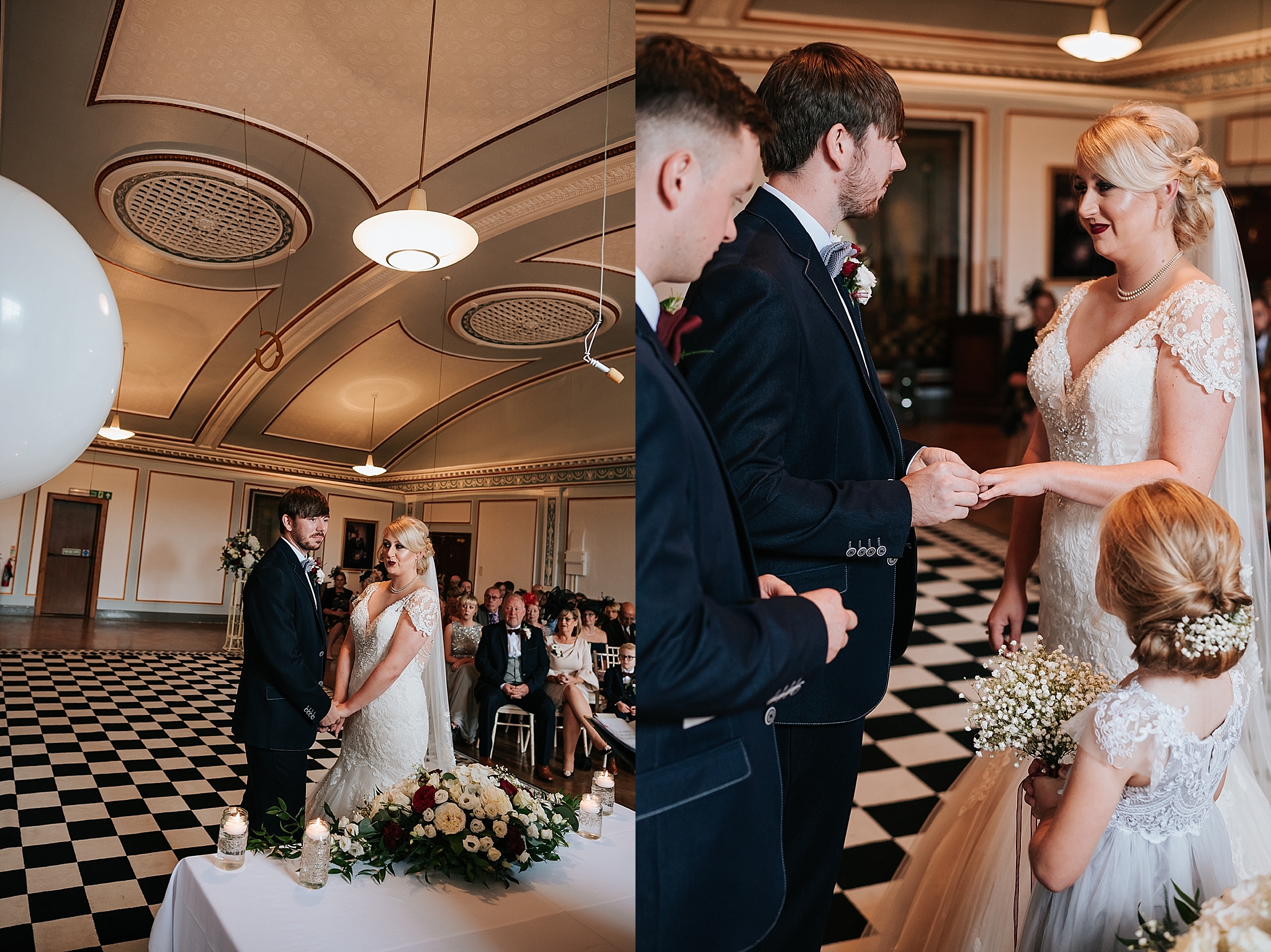 1940s style wedding in vintage wedding venue 