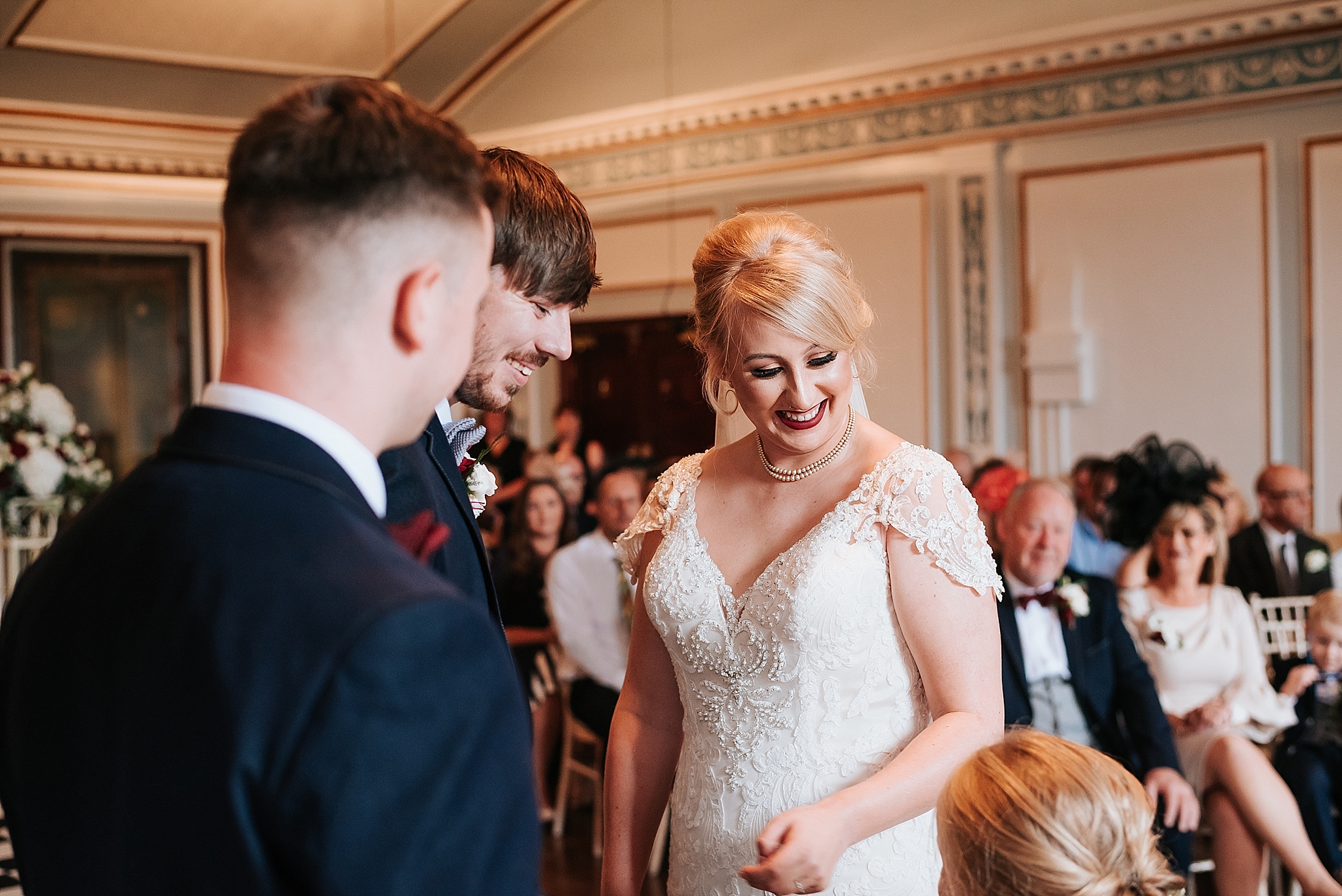 bride and groom at wedding ceremony 