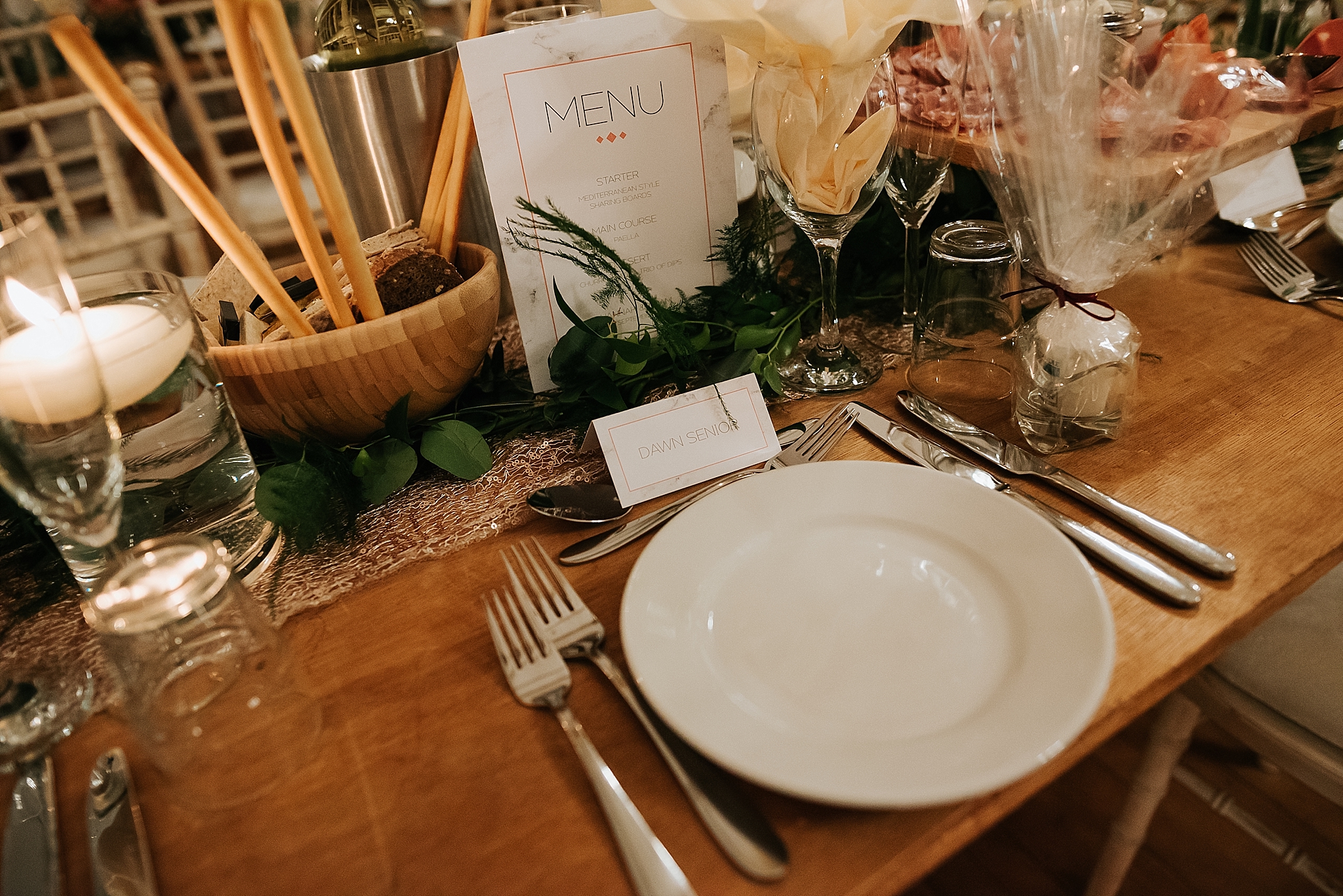 wedding breakfast setting at st annes palace 