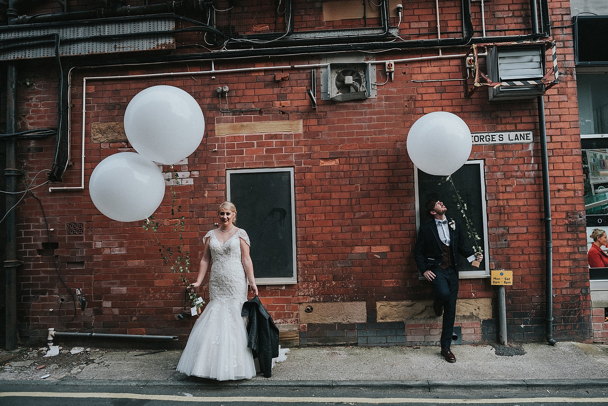 bride and groom in st annes 