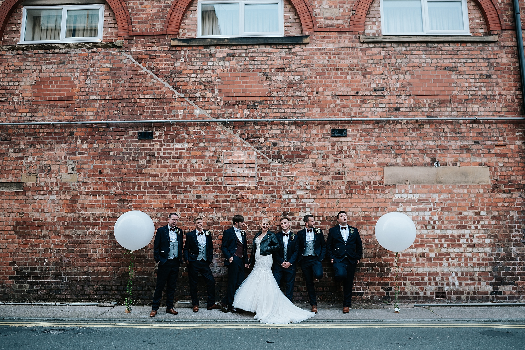 quirky bridal party image in st annes, lacanshire