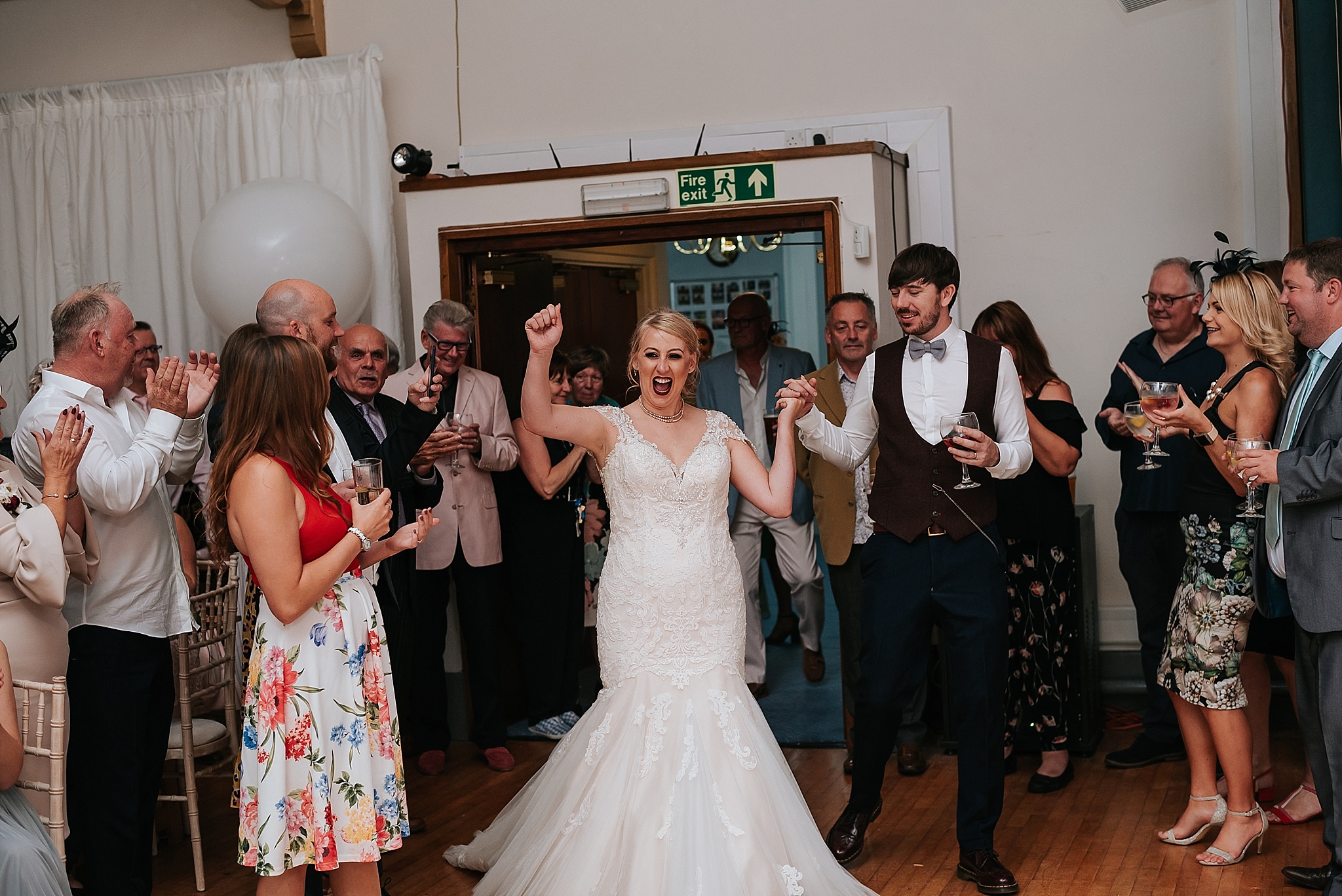 bride and groom take to the floor for their first dance 