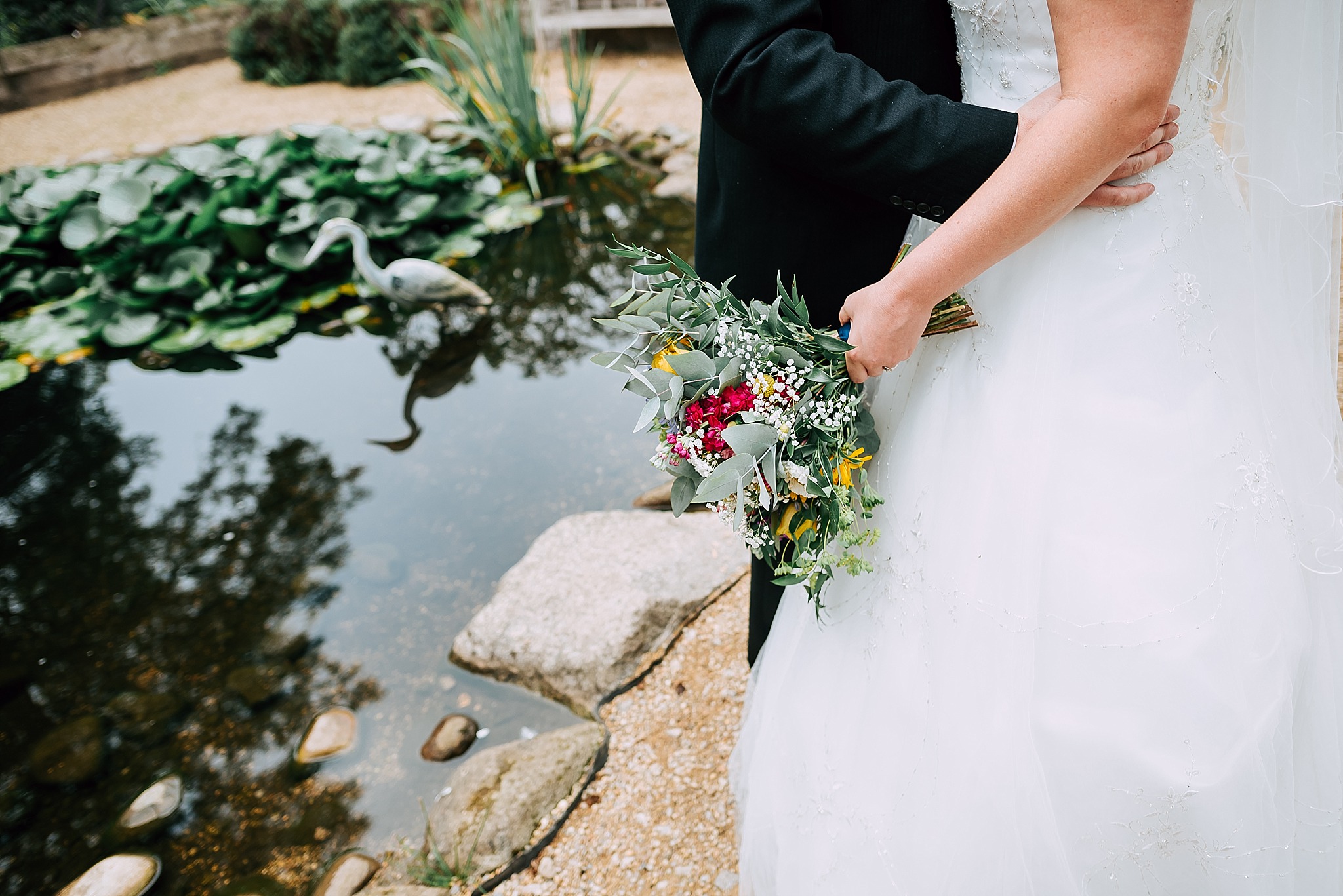 wedding photos in the village garden at ribby hall