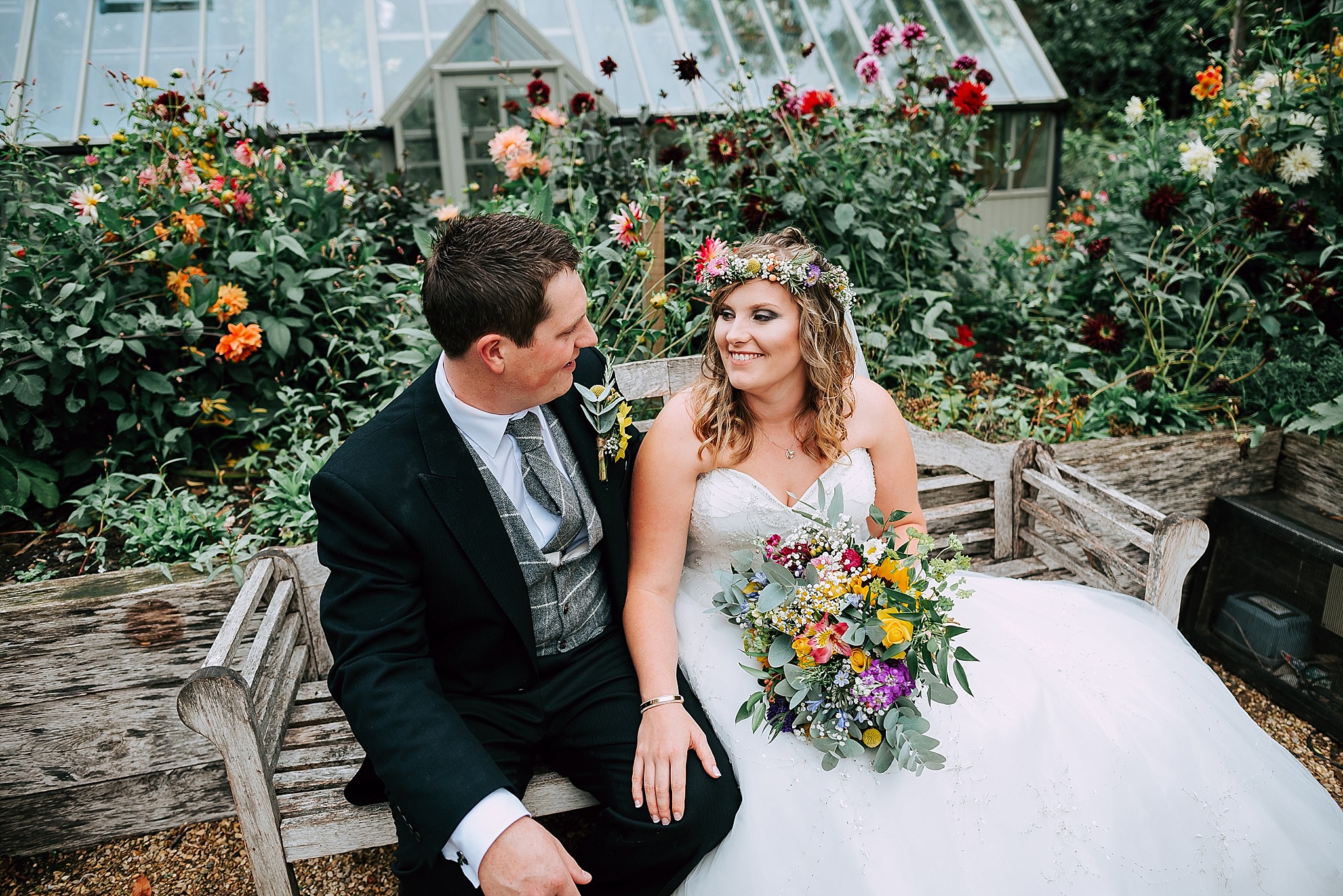 wedding photos in the village garden at ribby hall