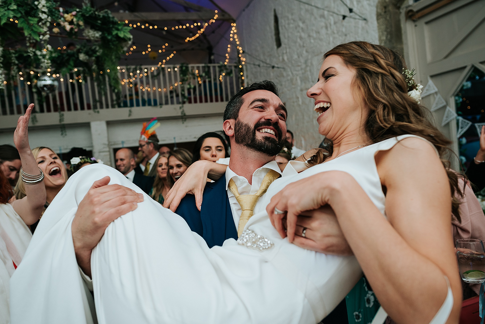 bride and groom dancing at wedding