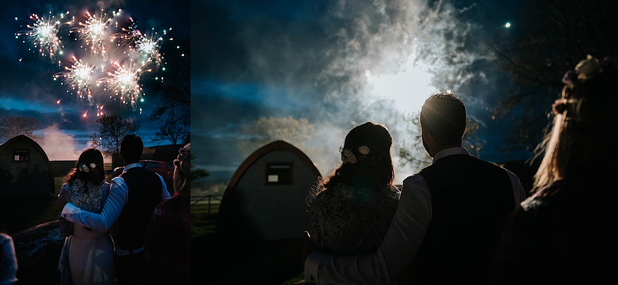 fireworks at wedding at wyresdale park