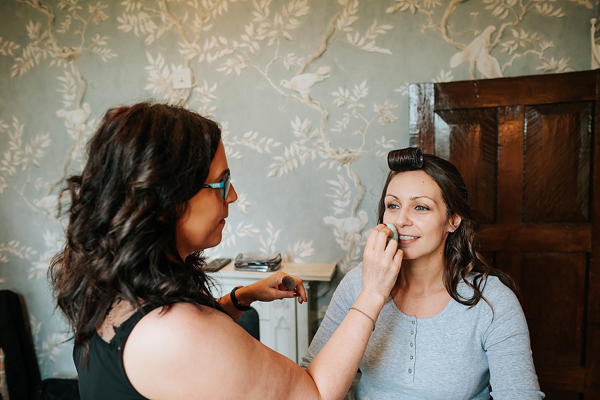 Bridesmaid has make up done by sarah dunn MUA at dorfold hall