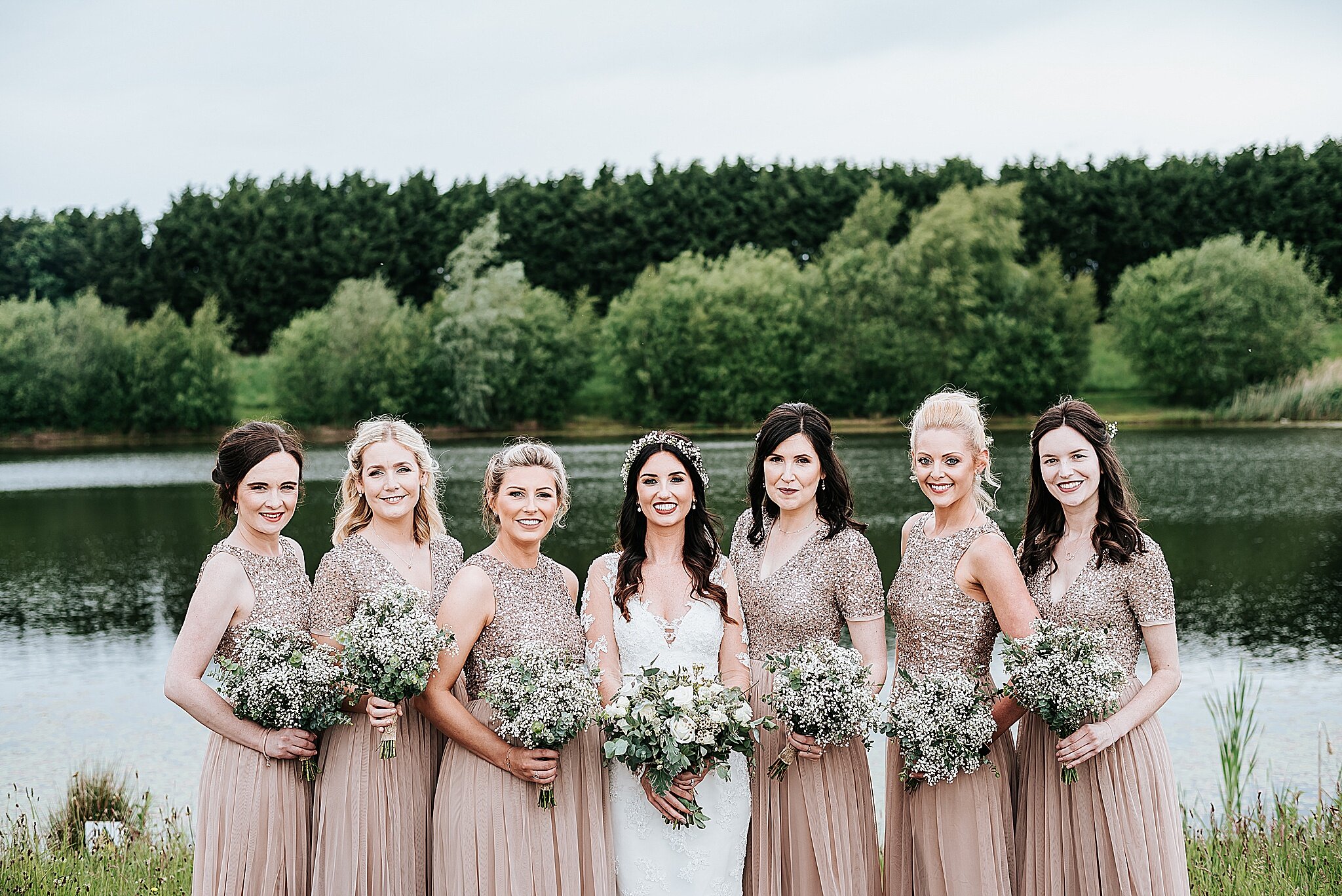 bridal party at tipi wedding in delamere