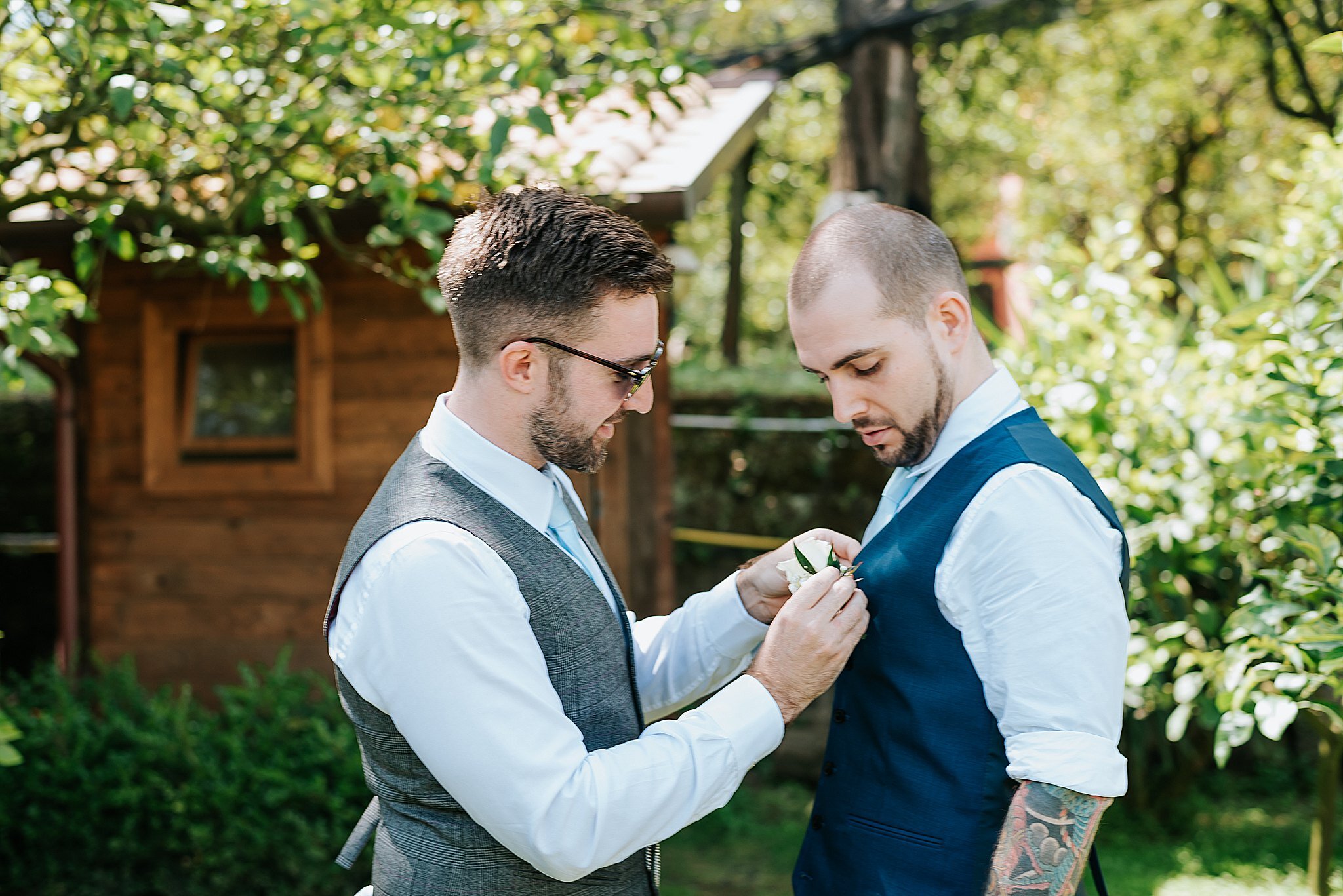 groom and groomsmen before wedding in sorrento