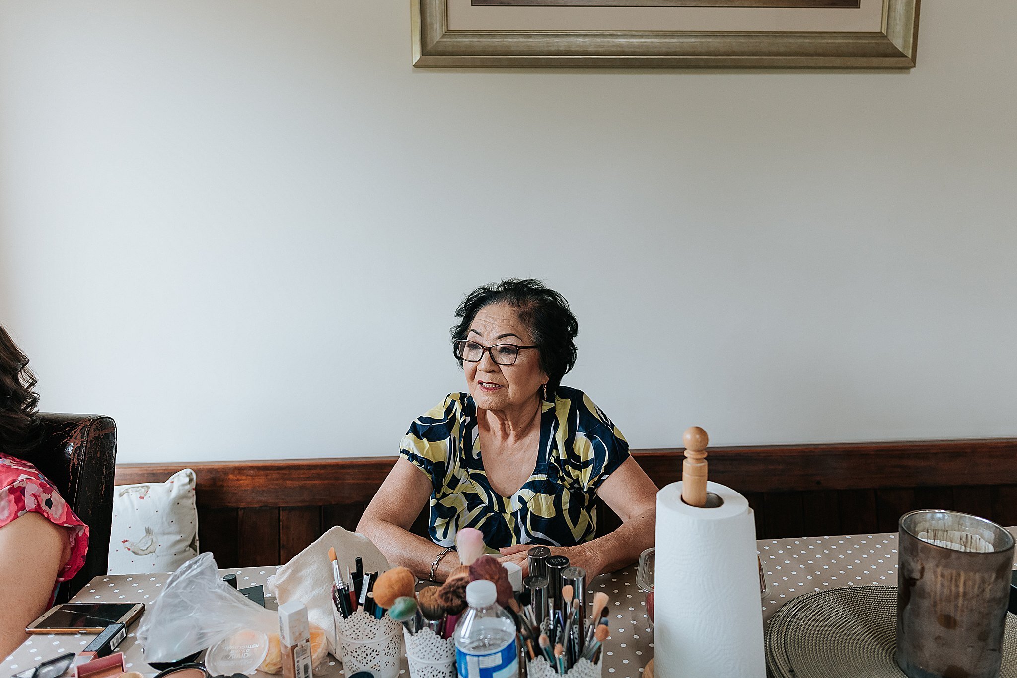 brides grandma before wedding at ribble valley cottages