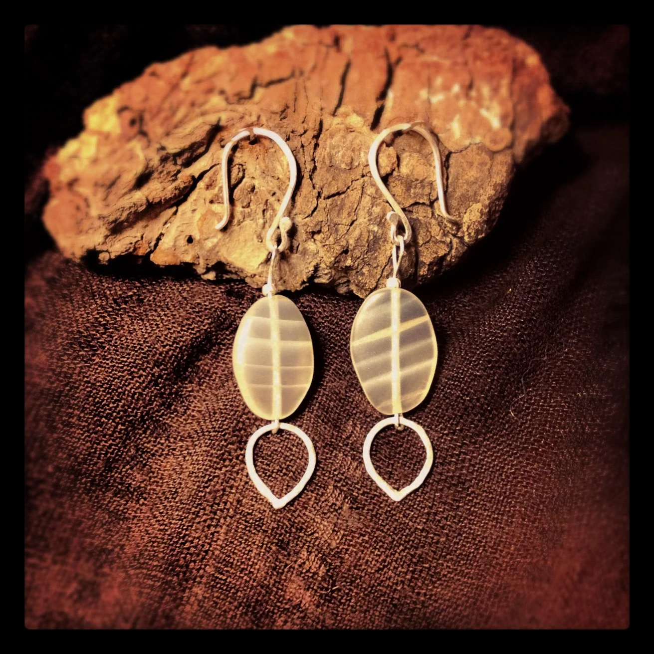 Sterling silver and moonstone dangles