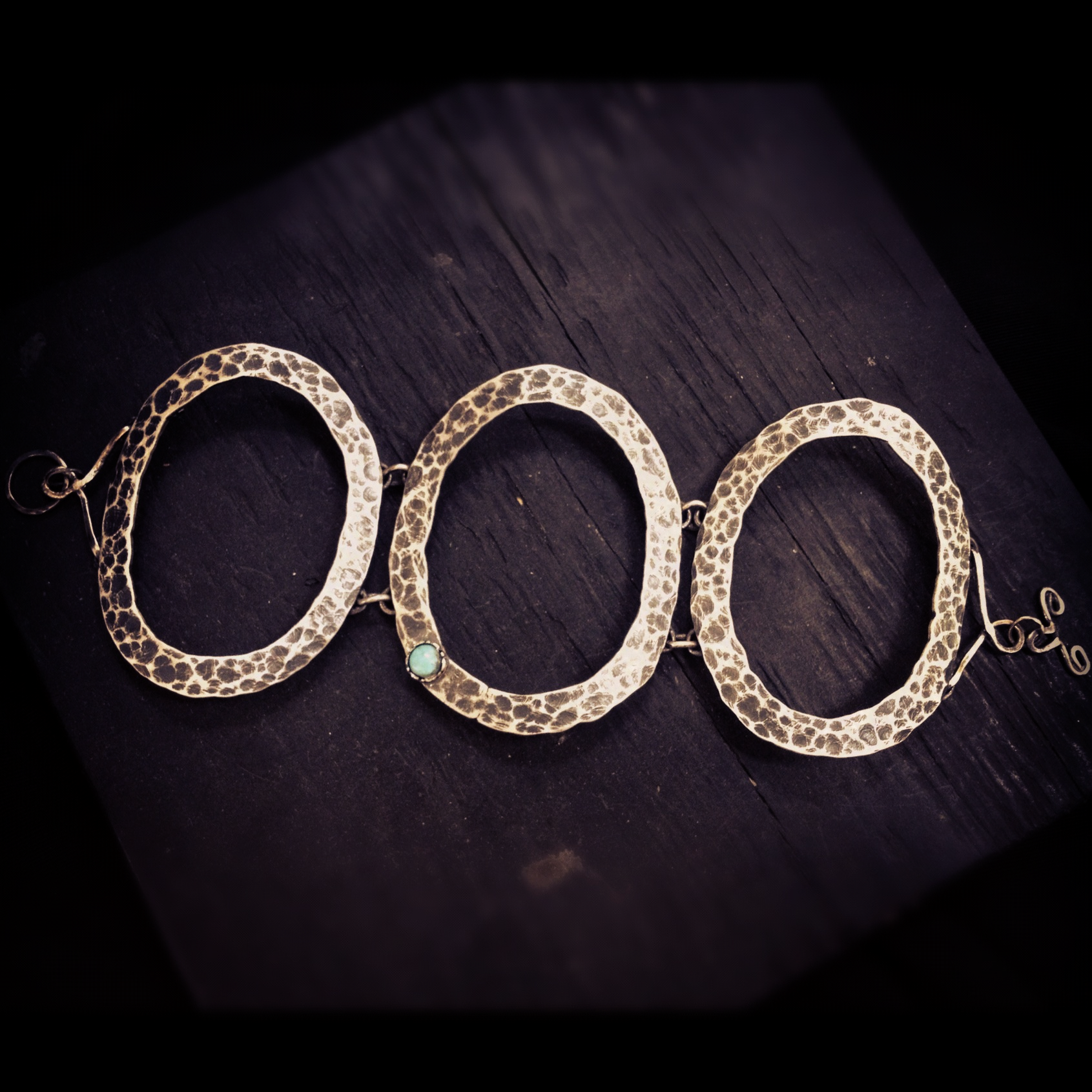 Sterling silver cuff with Dry Creek Turquoise