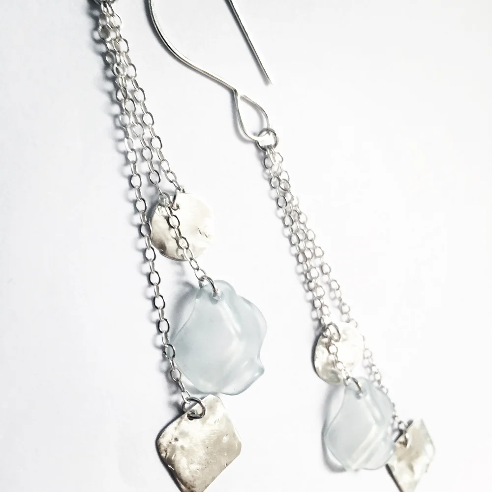 sea glass and sterling dangles